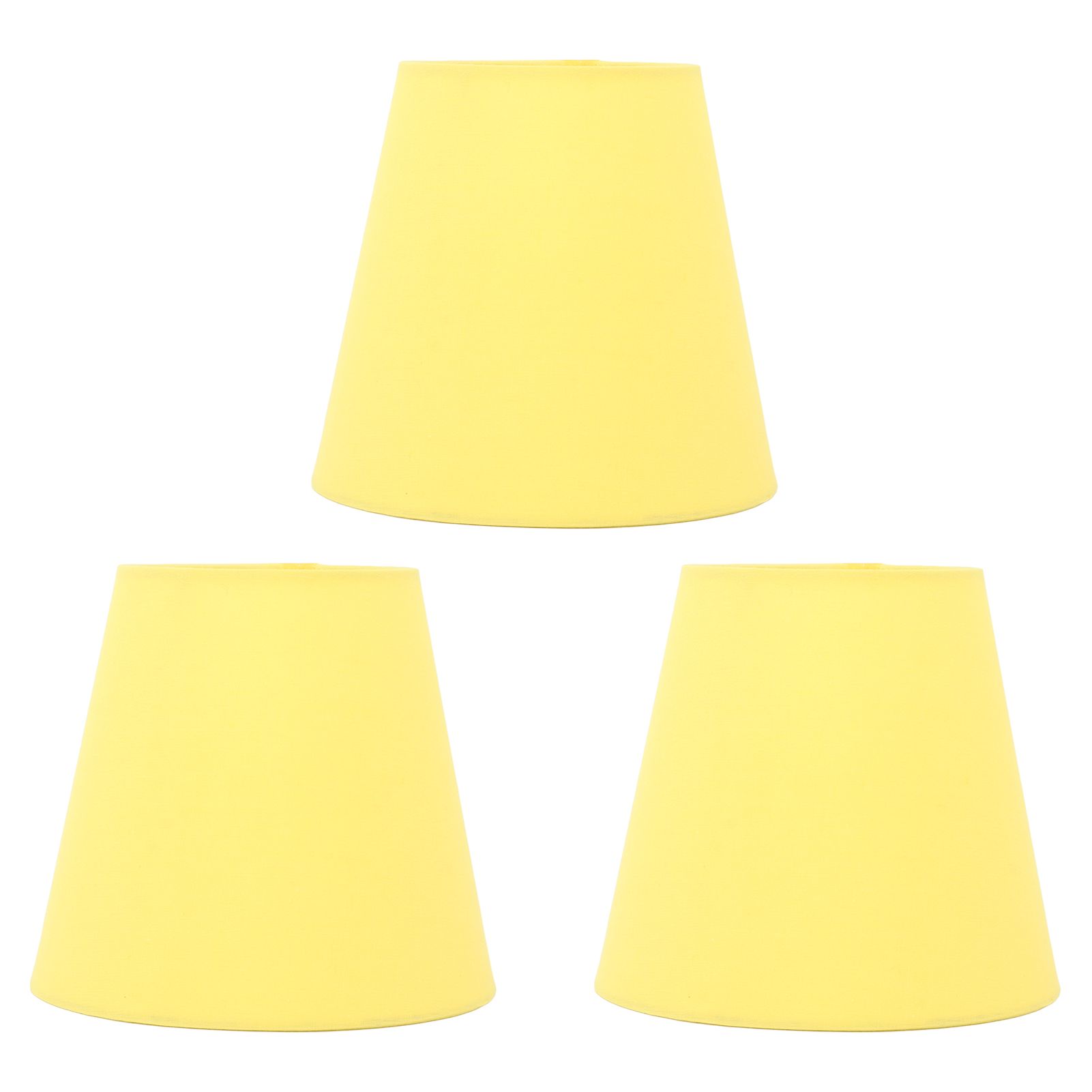 3pcs Cloth Fabric Lampshade Innovative E14 Intervention Type Modern Fabric Lampshade Dust Cover for Bedroom Bedside Yellow - Image 1