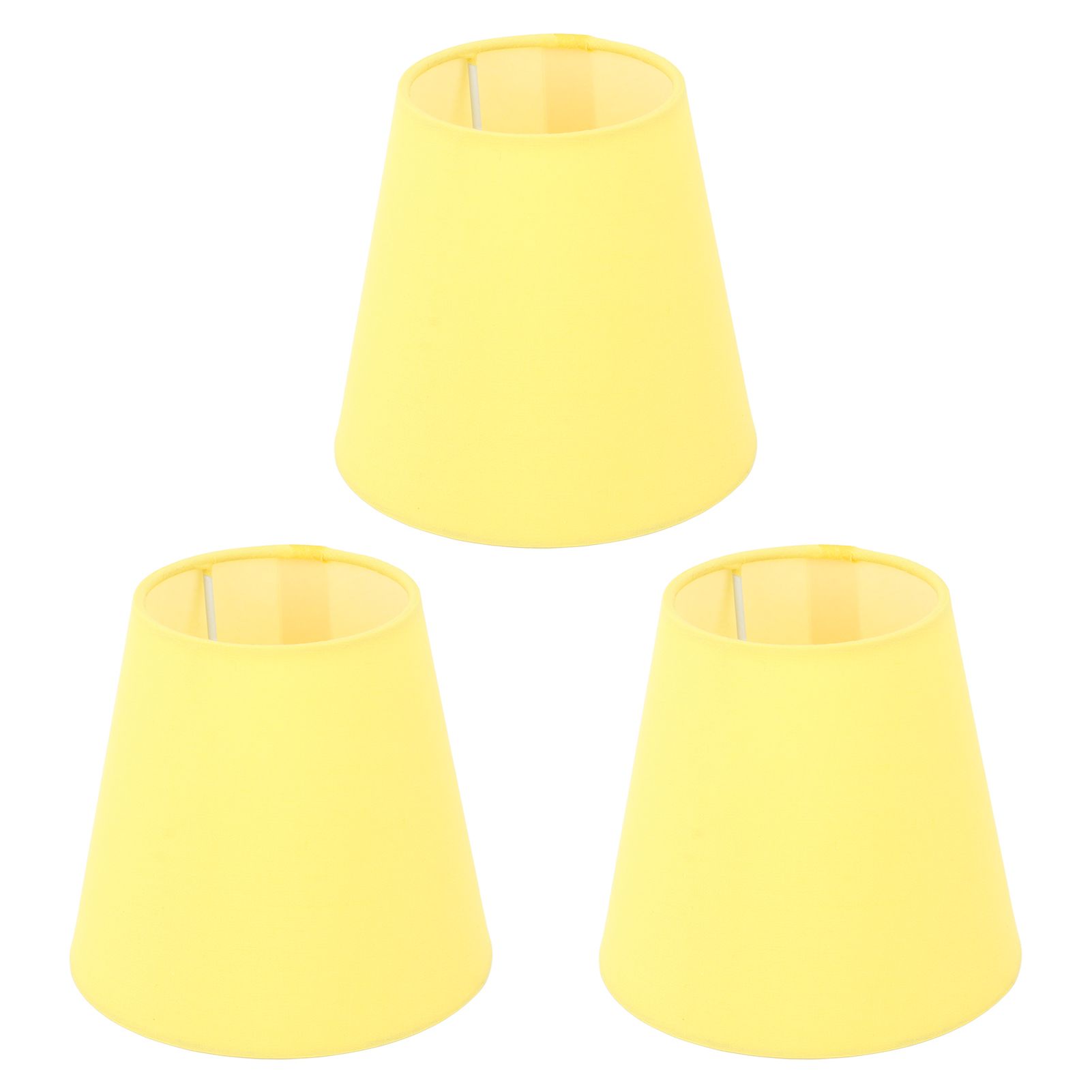 3pcs Cloth Fabric Lampshade Innovative E14 Intervention Type Modern Fabric Lampshade Dust Cover for Bedroom Bedside Yellow - Image 2