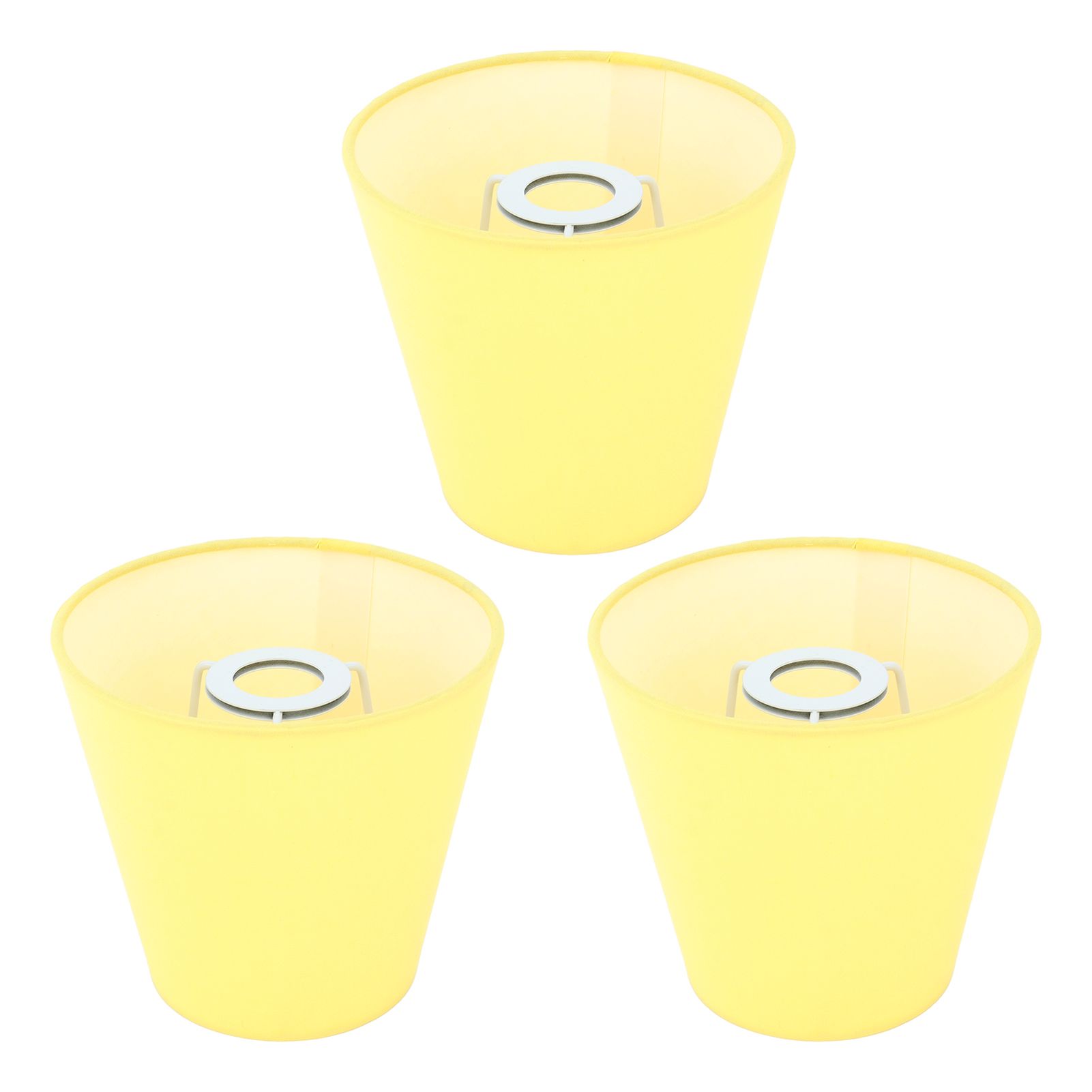 3pcs Cloth Fabric Lampshade Innovative E14 Intervention Type Modern Fabric Lampshade Dust Cover for Bedroom Bedside Yellow - Image 3