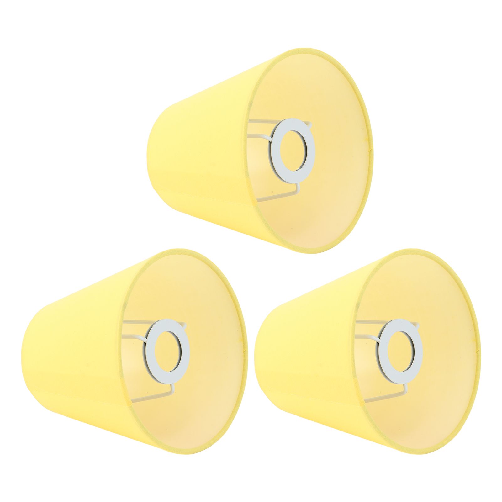 3pcs Cloth Fabric Lampshade Innovative E14 Intervention Type Modern Fabric Lampshade Dust Cover for Bedroom Bedside Yellow - Image 7