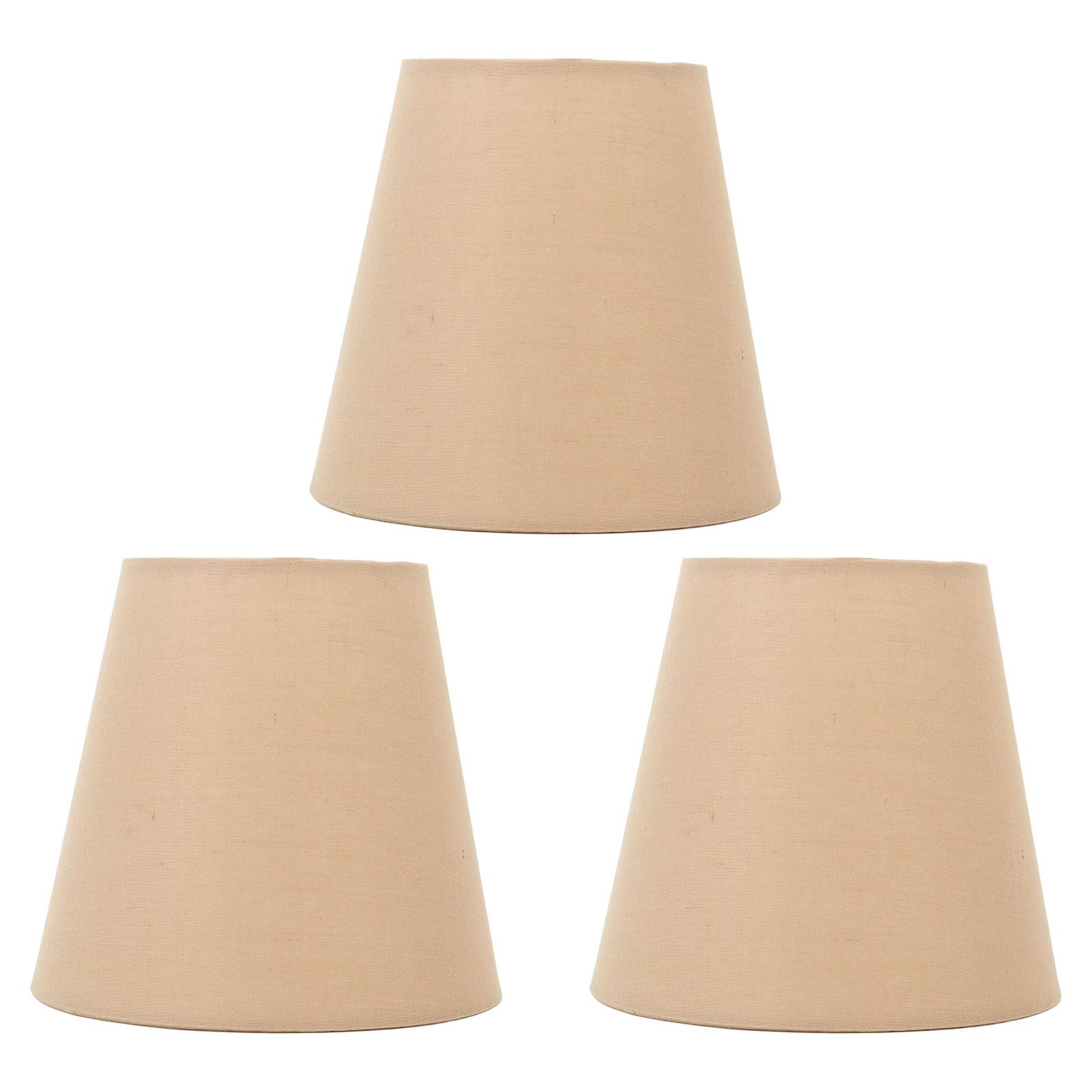 3pcs Cloth Fabric Lampshade Innovative E14 Intervention Type Modern Fabric Lampshade Dust Cover for Bedroom Bedside Khaki - Image 1