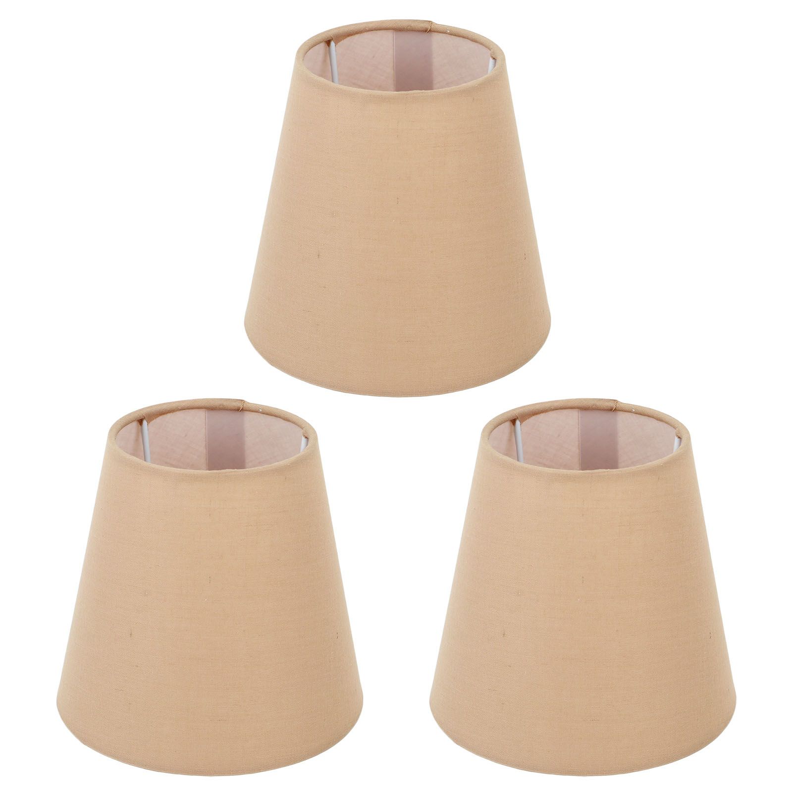 3pcs Cloth Fabric Lampshade Innovative E14 Intervention Type Modern Fabric Lampshade Dust Cover for Bedroom Bedside Khaki - Image 2