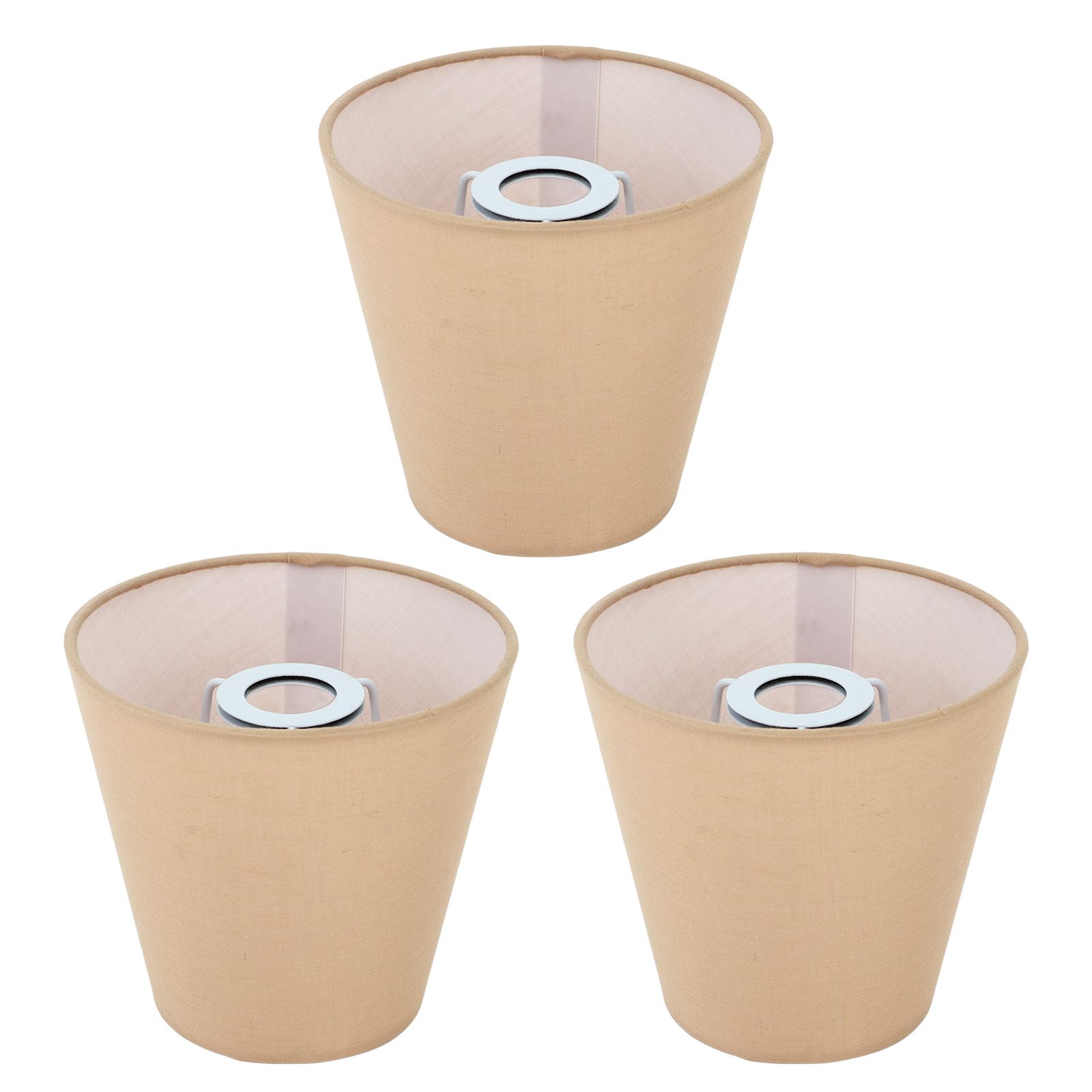 3pcs Cloth Fabric Lampshade Innovative E14 Intervention Type Modern Fabric Lampshade Dust Cover for Bedroom Bedside Khaki - Image 3