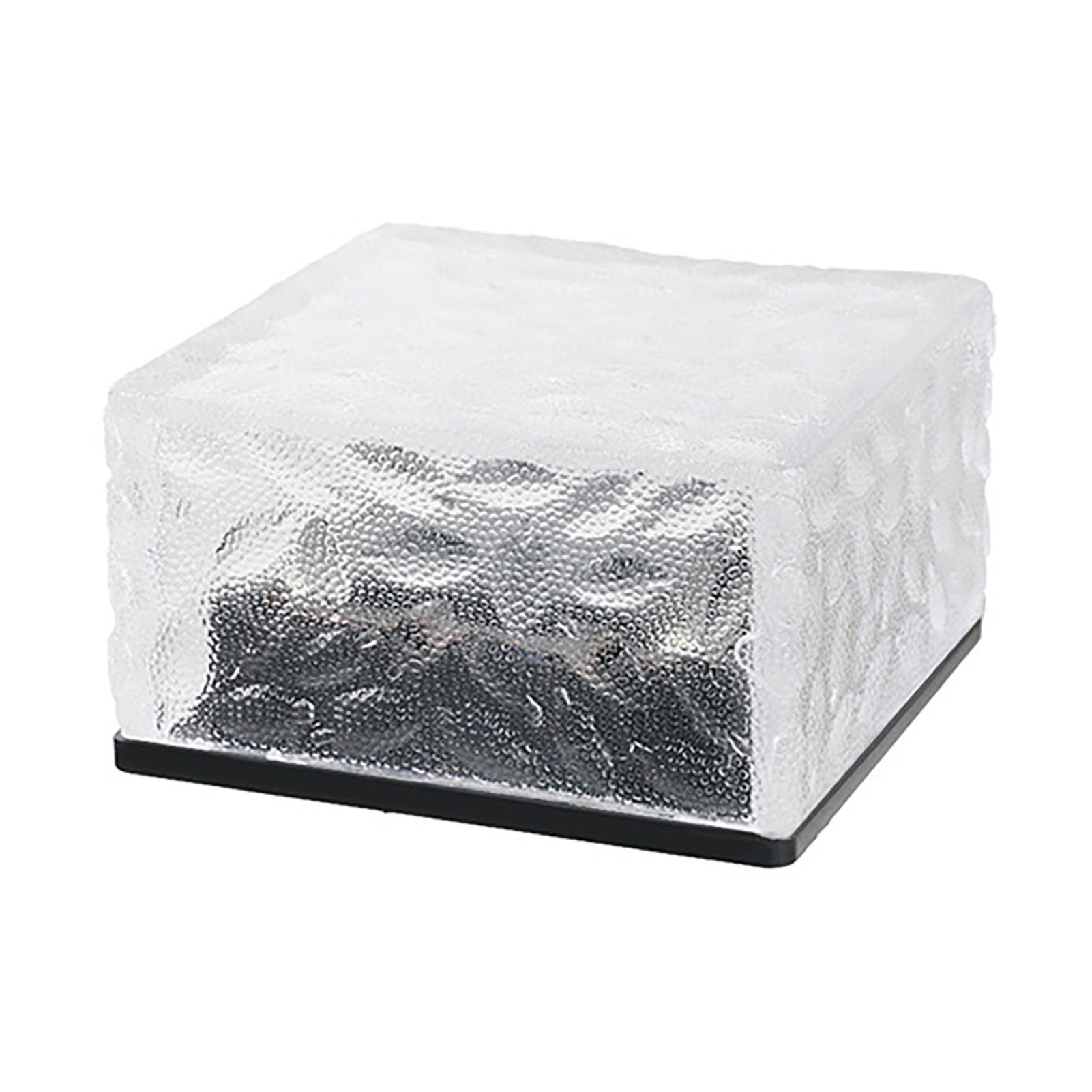 Solar Glass Brick Light ABS LED Waterproof In Ground Buried Ice Brick Landscape Lamp for Outdoor Yard Garden Lawn Blue Light - Image 1