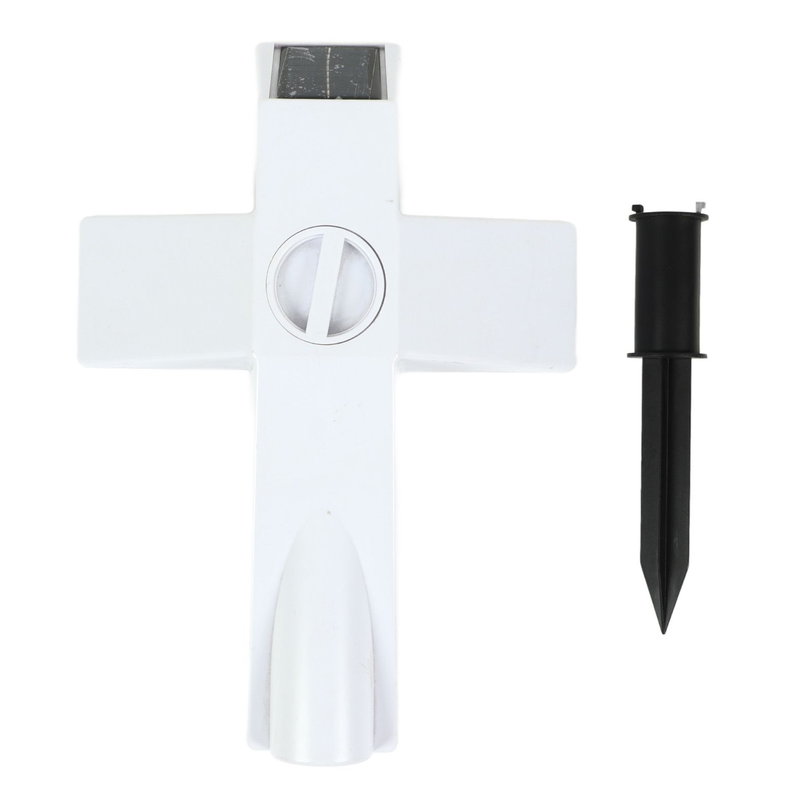 Solar Powered LED Cross Lights Graveside Memorial Headstone Stake Garden Grave Marker for Grave Decorations - Image 1