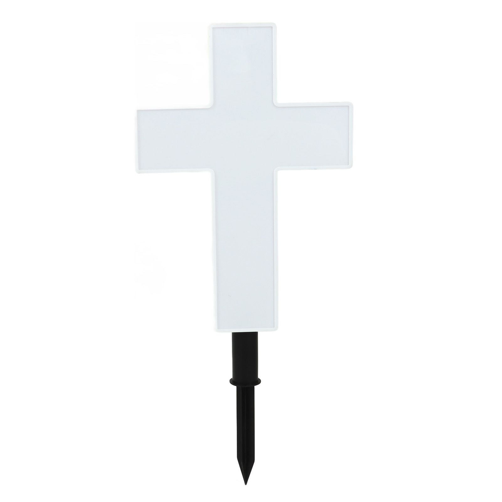Solar Powered LED Cross Lights Graveside Memorial Headstone Stake Garden Grave Marker for Grave Decorations - Image 5