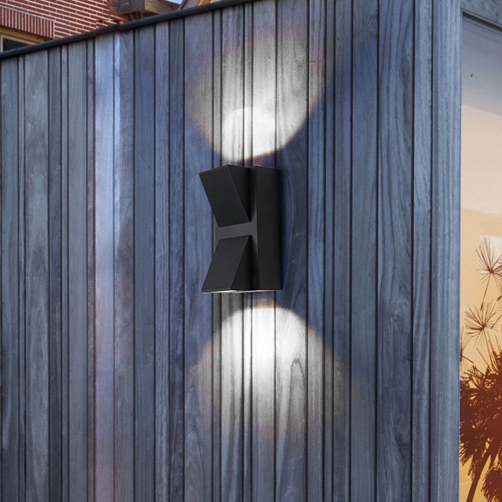Outdoor Wall Light Plastic Housings Dual Head Exterior Wall Lamp with Up and Down Sconces 6000k White Light - Image 5