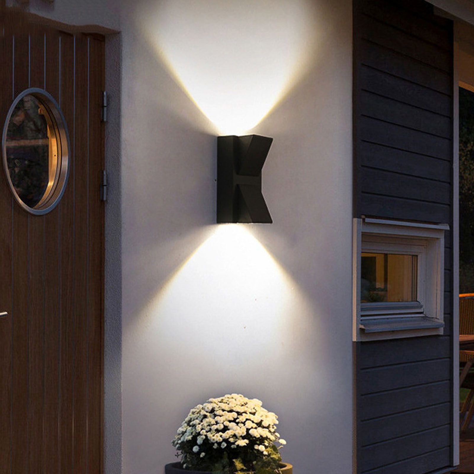 Outdoor Wall Light Plastic Housings Dual Head Exterior Wall Lamp with Up and Down Sconces 6000k White Light - Image 6