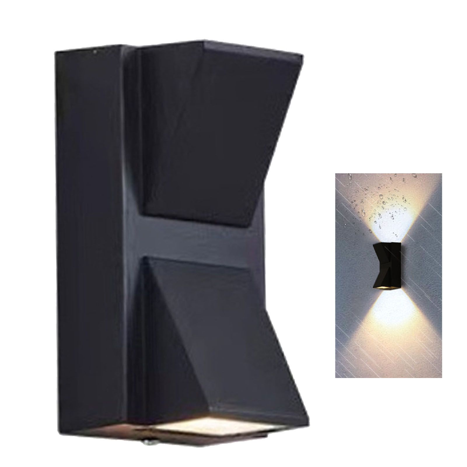 Outdoor Wall Light Plastic Housings Dual Head Exterior Wall Lamp with Up and Down Sconces 3000k Warm Light - Image 1
