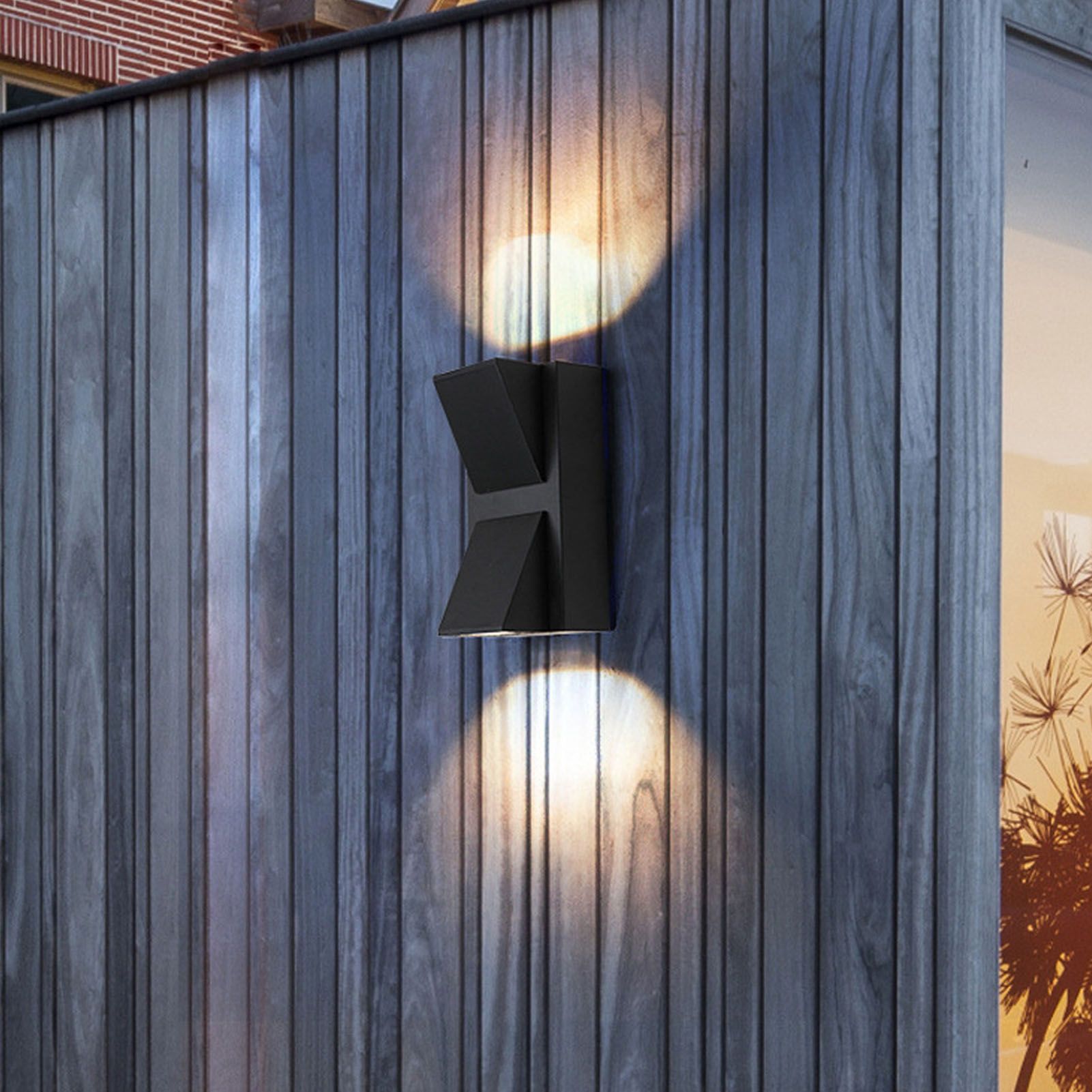 Outdoor Wall Light Plastic Housings Dual Head Exterior Wall Lamp with Up and Down Sconces 3000k Warm Light - Image 6
