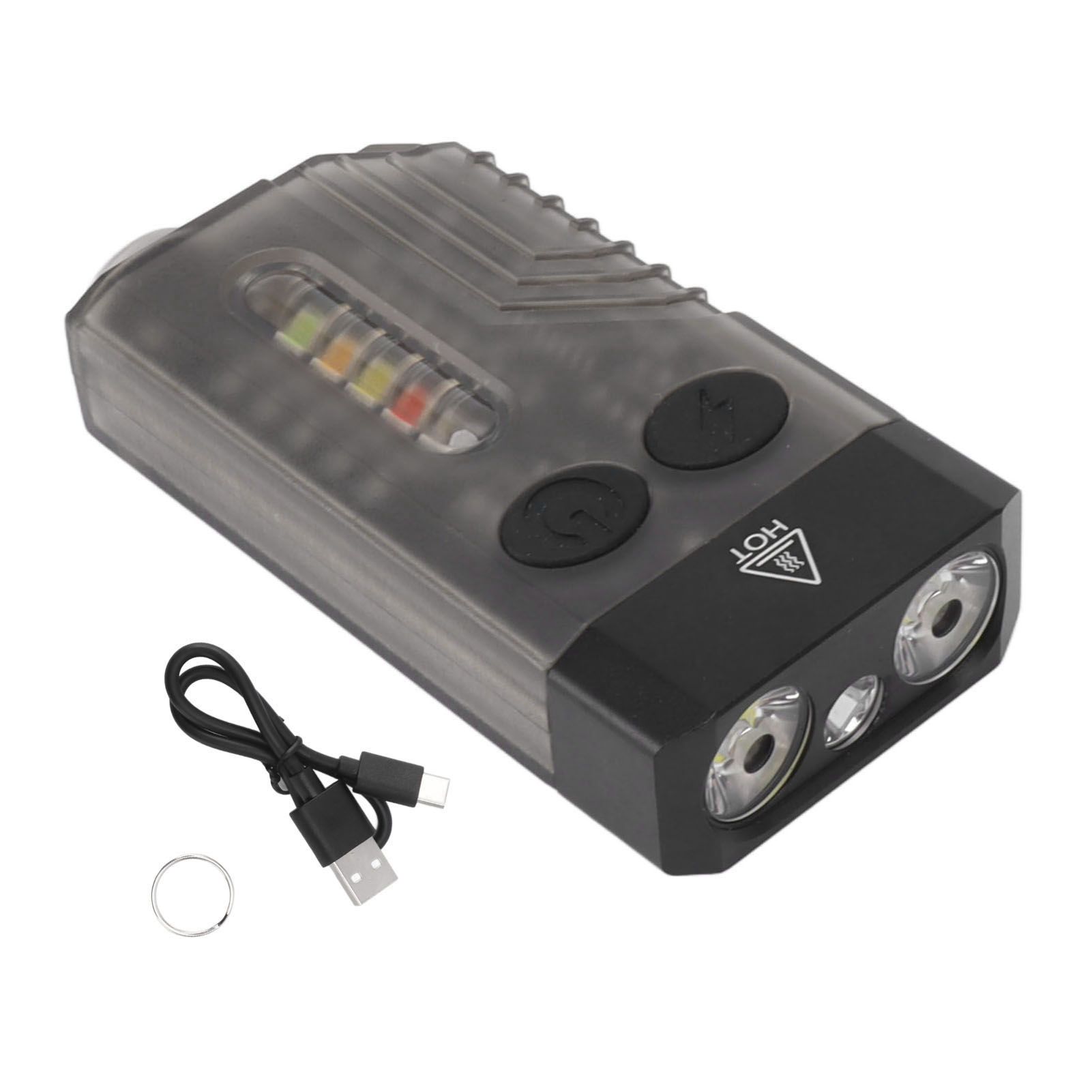 Mini Flashlight Portable Rechargeable Buzzer Alarm Keychain Light for Camping Hiking Outdoor Violet 365NM - Image 1