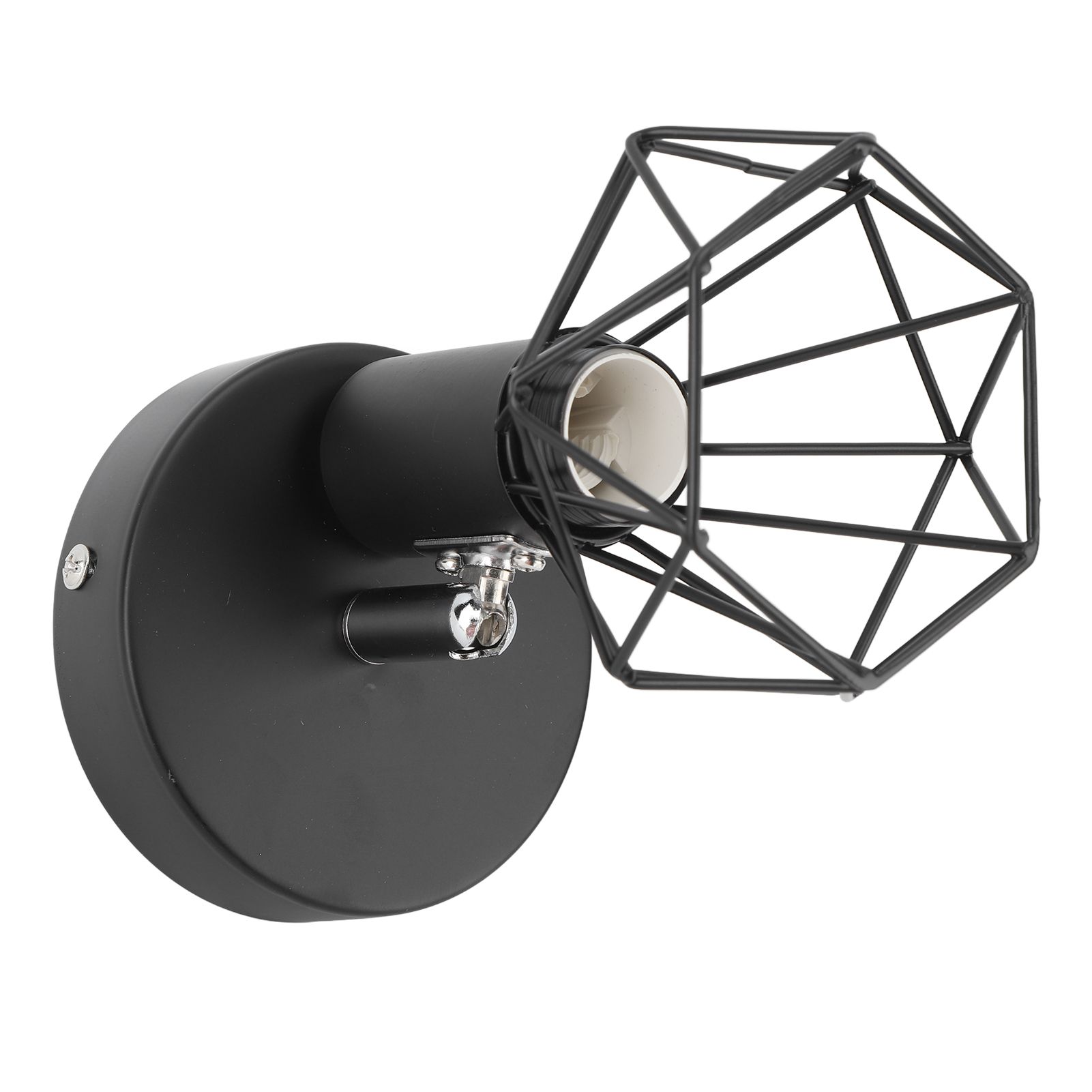 Adjustable Lamp Holder Industrial Black E14 Wall Mounted Light Bulb Holder for Bedside Reading Study Light - Image 3