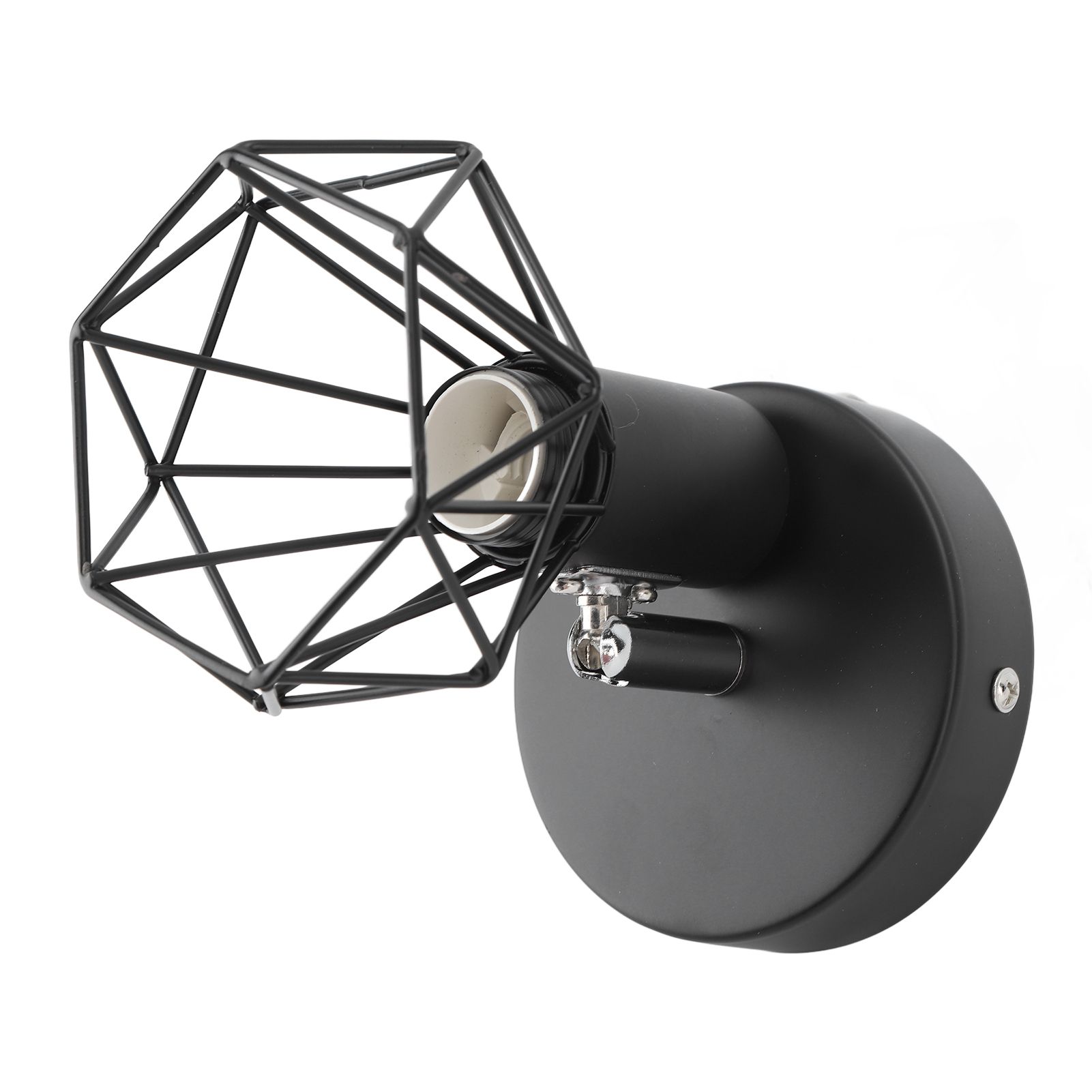 Adjustable Lamp Holder Industrial Black E14 Wall Mounted Light Bulb Holder for Bedside Reading Study Light - Image 4