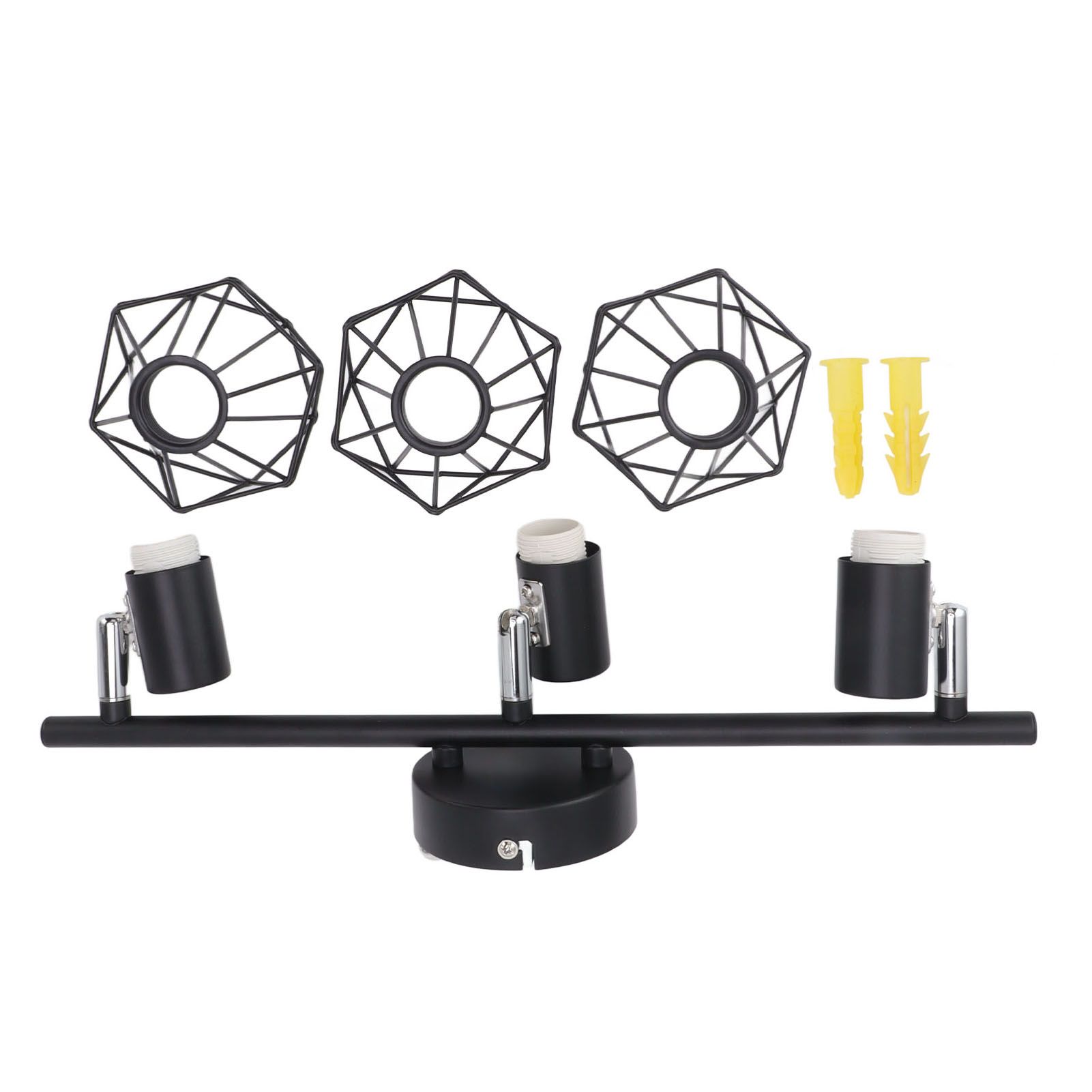 3 Light Track Lighting Kit Rotatable Heads Matte Black Finish Modern Fashionable Ceiling Spotlight 85‑265V - Image 1