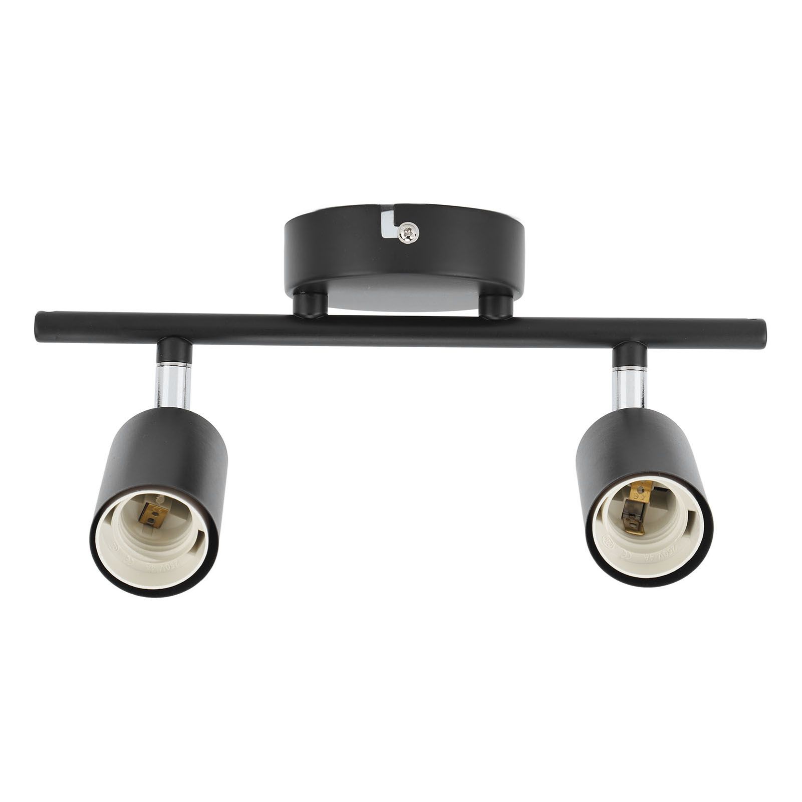 Flush Mount Ceiling Track Light Holder 2 Light Rotating Adjustable Lampholder for E27 Bulb LED Bulbs - Image 3