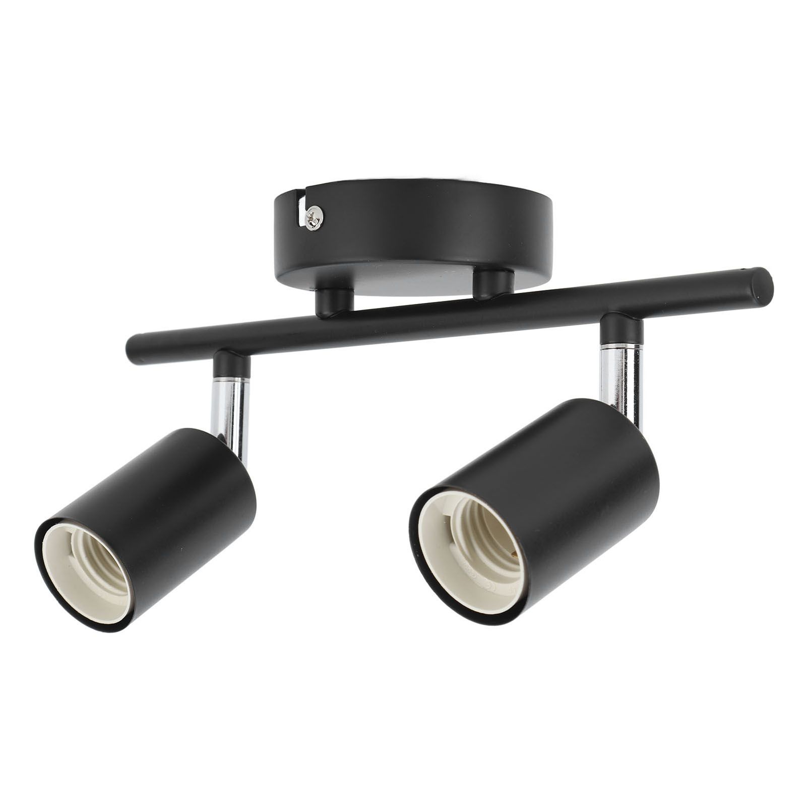 Flush Mount Ceiling Track Light Holder 2 Light Rotating Adjustable Lampholder for E27 Bulb LED Bulbs - Image 5