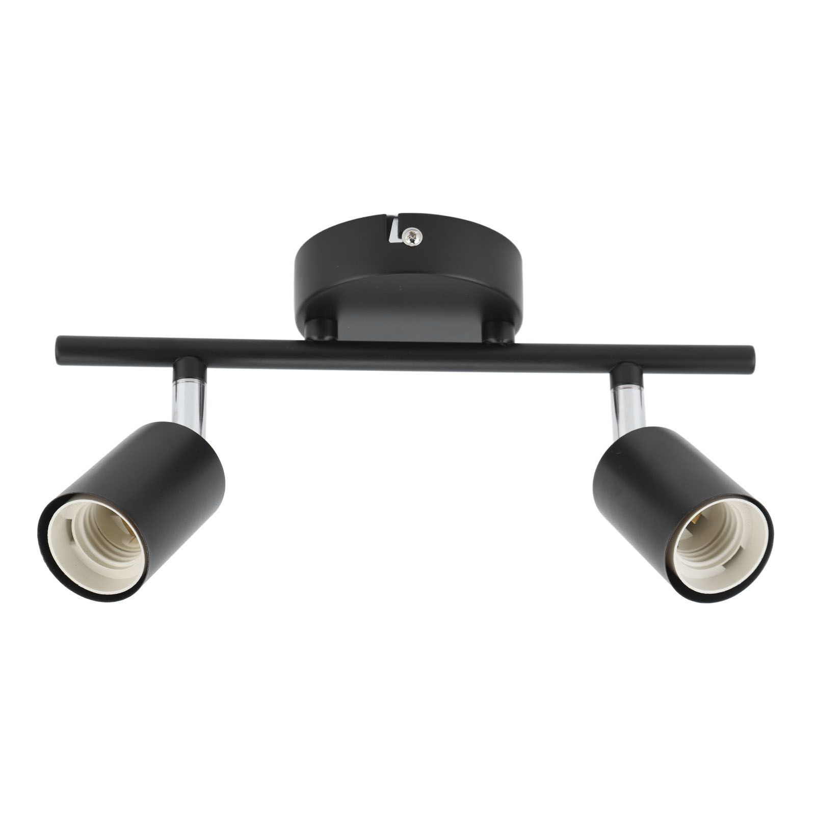 Flush Mount Ceiling Track Light Holder 2 Light Rotating Adjustable Lampholder for E27 Bulb LED Bulbs - Image 6
