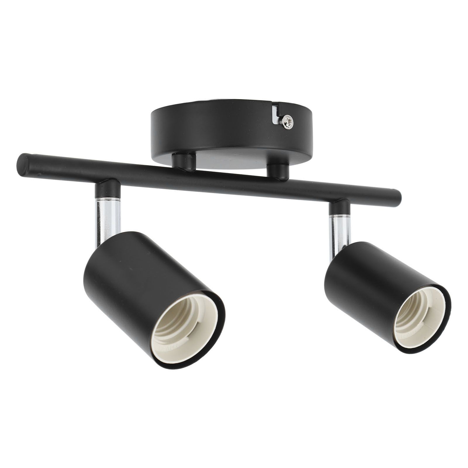 Flush Mount Ceiling Track Light Holder 2 Light Rotating Adjustable Lampholder for E27 Bulb LED Bulbs - Image 7