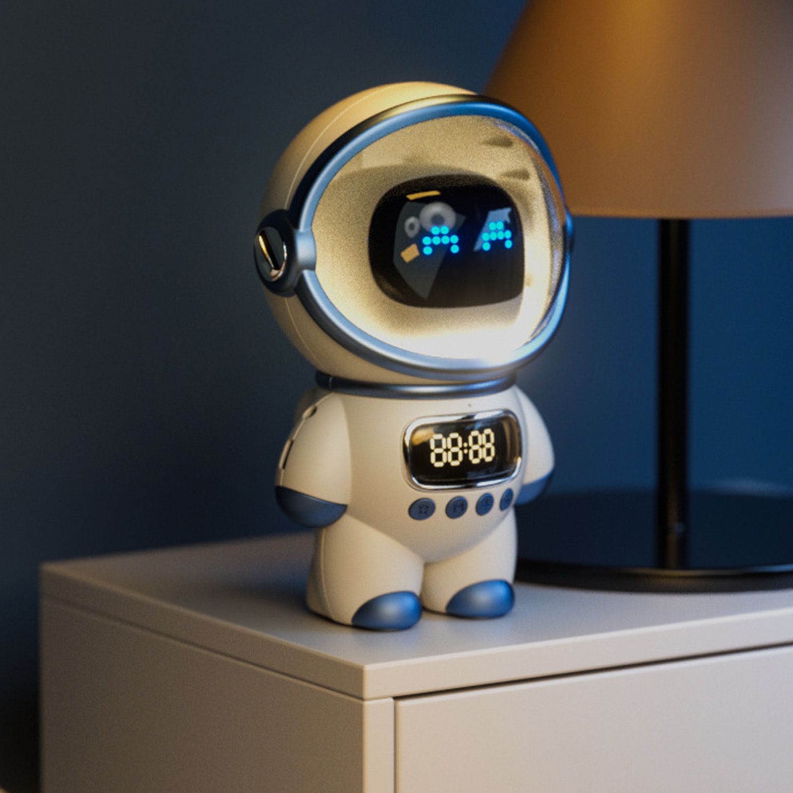 The Astronaut Speaker AI Intelligent Voice Bluetooth Speaker Clock Small Night Light Birthday Gift White - Image 5