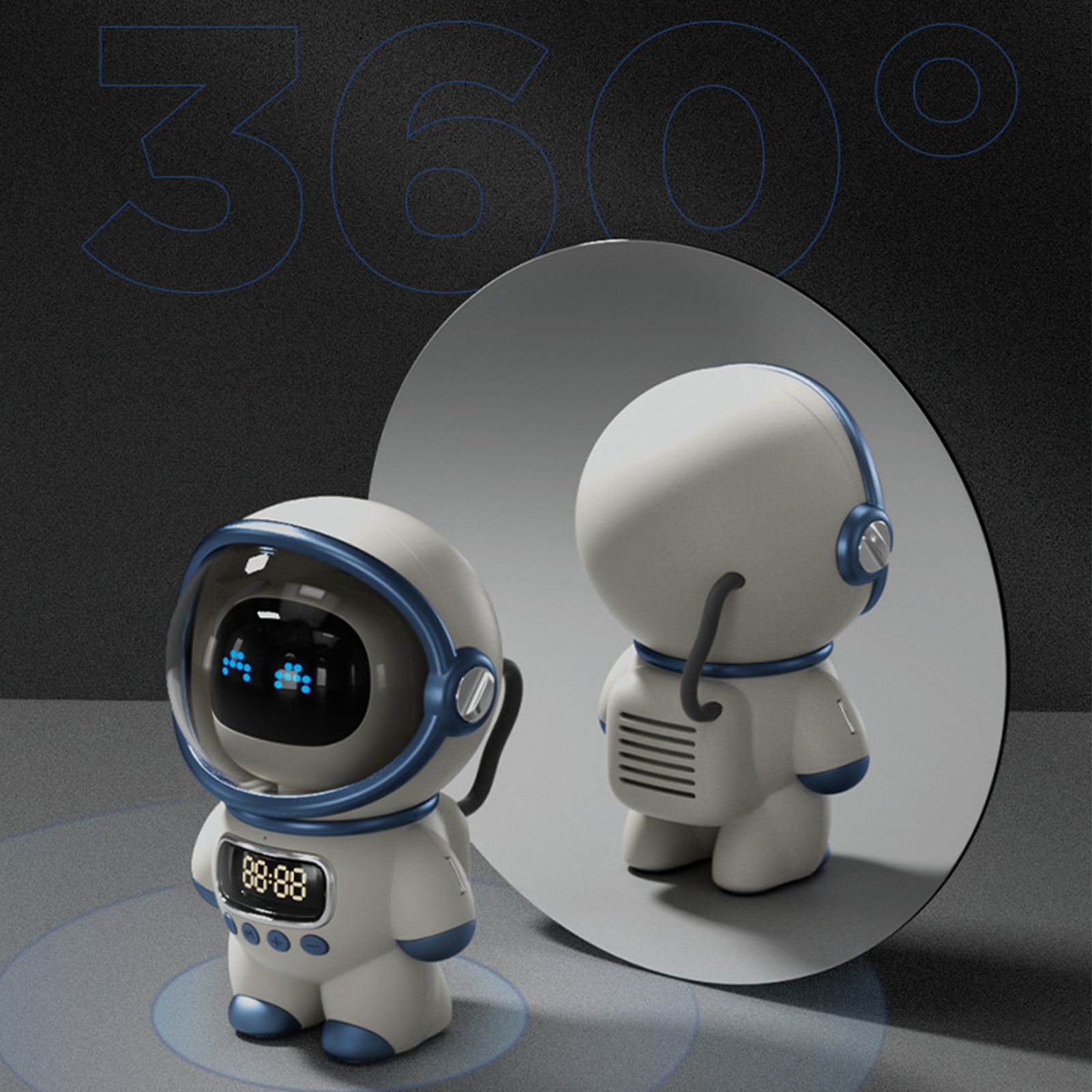 The Astronaut Speaker AI Intelligent Voice Bluetooth Speaker Clock Small Night Light Birthday Gift White - Image 8