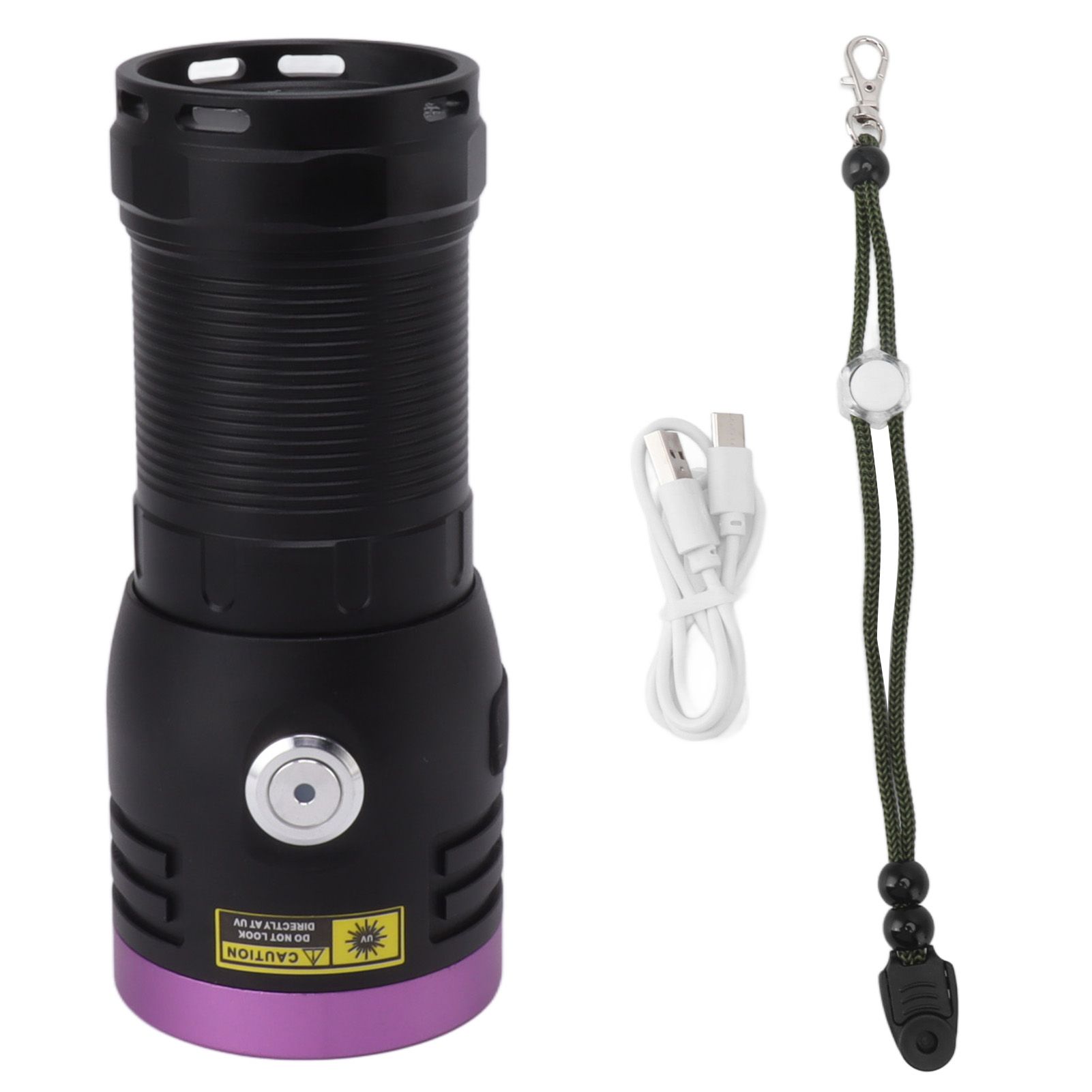 365nm Flashlight Aluminium Alloy USB Type C 60W UV 365nm Light Flashlight for Cat Urine Detection Dry Stains Detection - Image 1