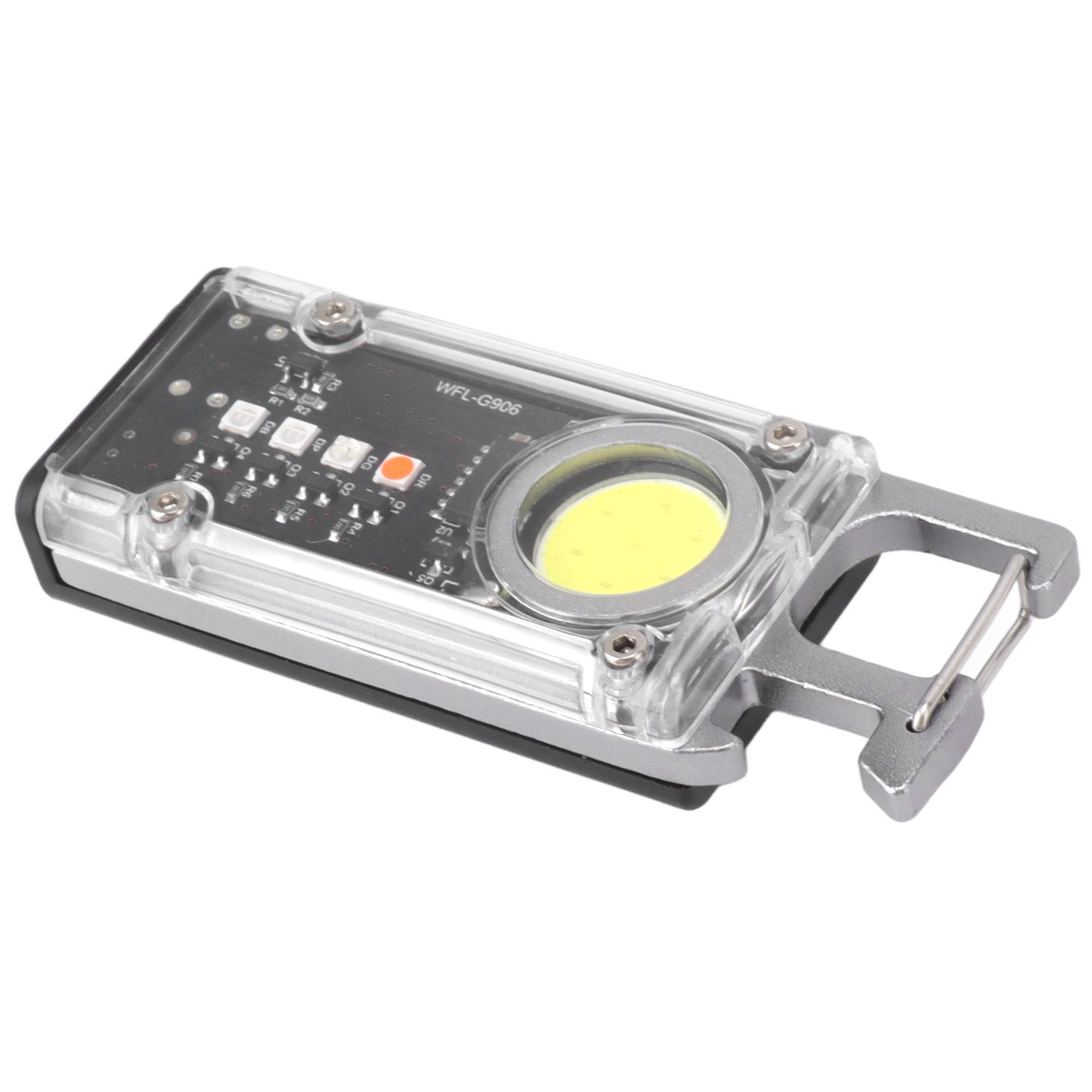 800LM COB Keychain Work Light Rechargeable Mini LED Flashlightht Outdoor Flashlight Bottle Opener Signal Light K45 Silver - Image 2