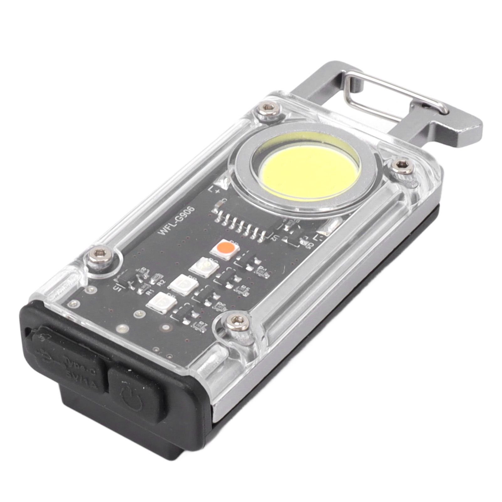 800LM COB Keychain Work Light Rechargeable Mini LED Flashlightht Outdoor Flashlight Bottle Opener Signal Light K45 Silver - Image 3
