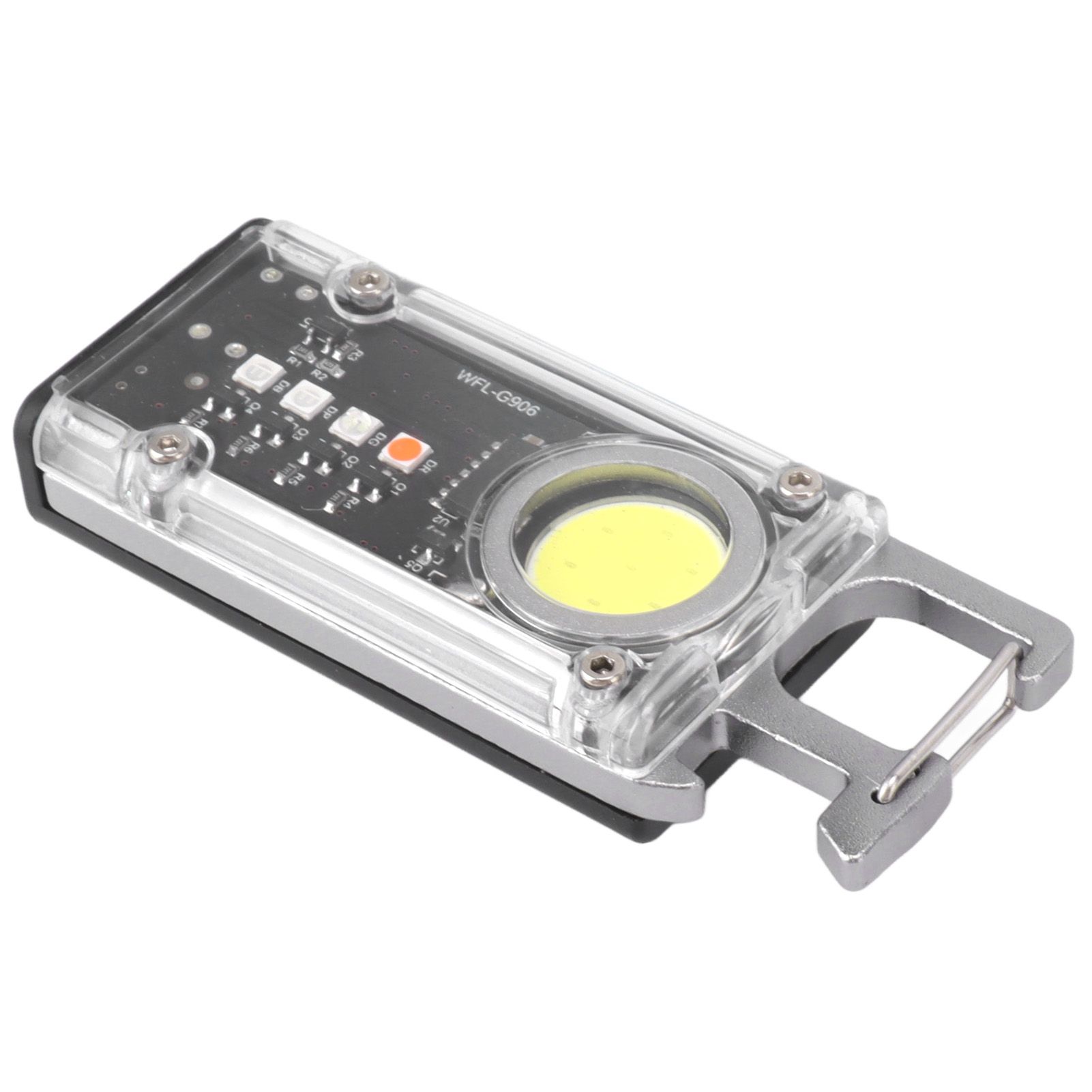 800LM COB Keychain Work Light Rechargeable Mini LED Flashlightht Outdoor Flashlight Bottle Opener Signal Light K45 Silver - Image 4