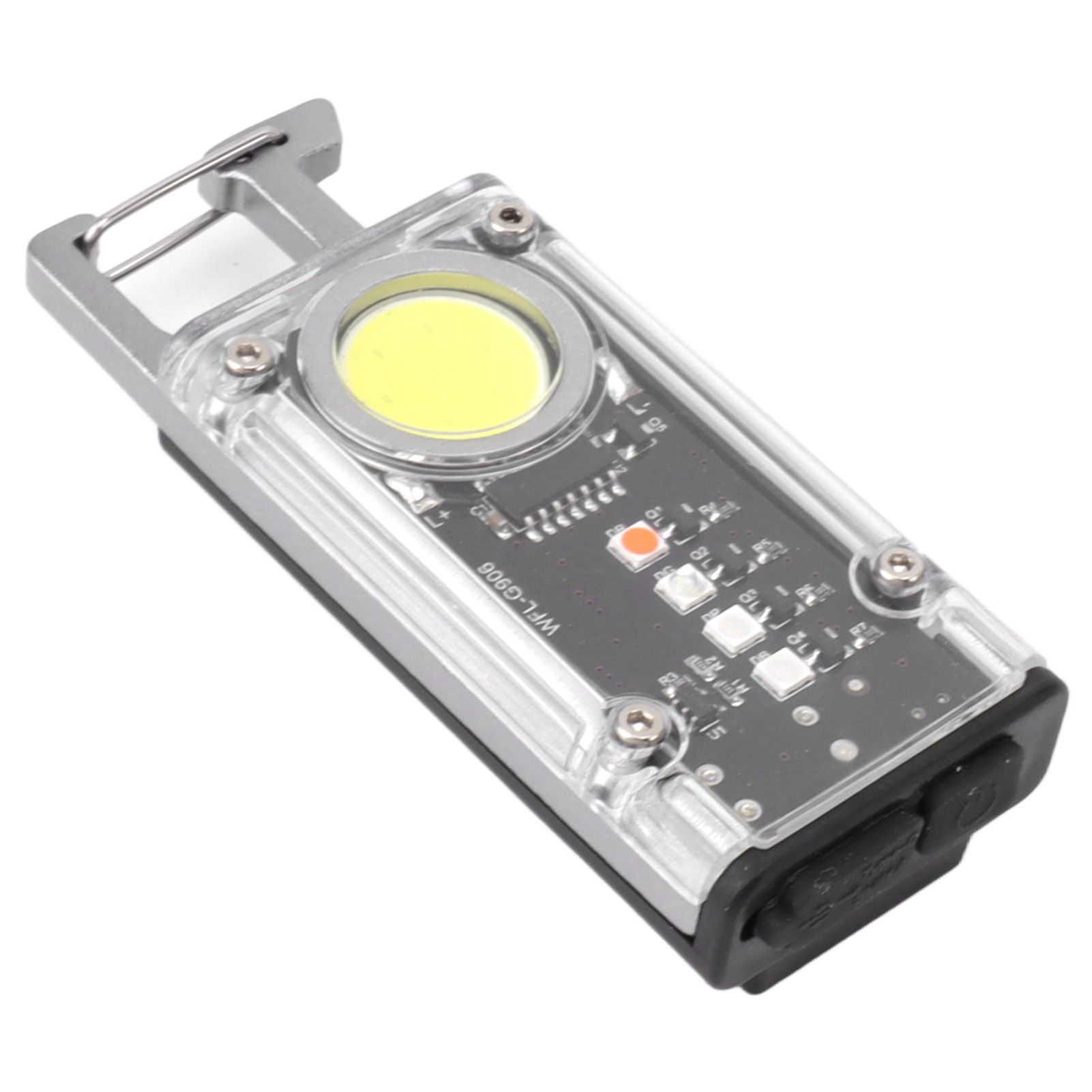 800LM COB Keychain Work Light Rechargeable Mini LED Flashlightht Outdoor Flashlight Bottle Opener Signal Light K45 Silver - Image 5
