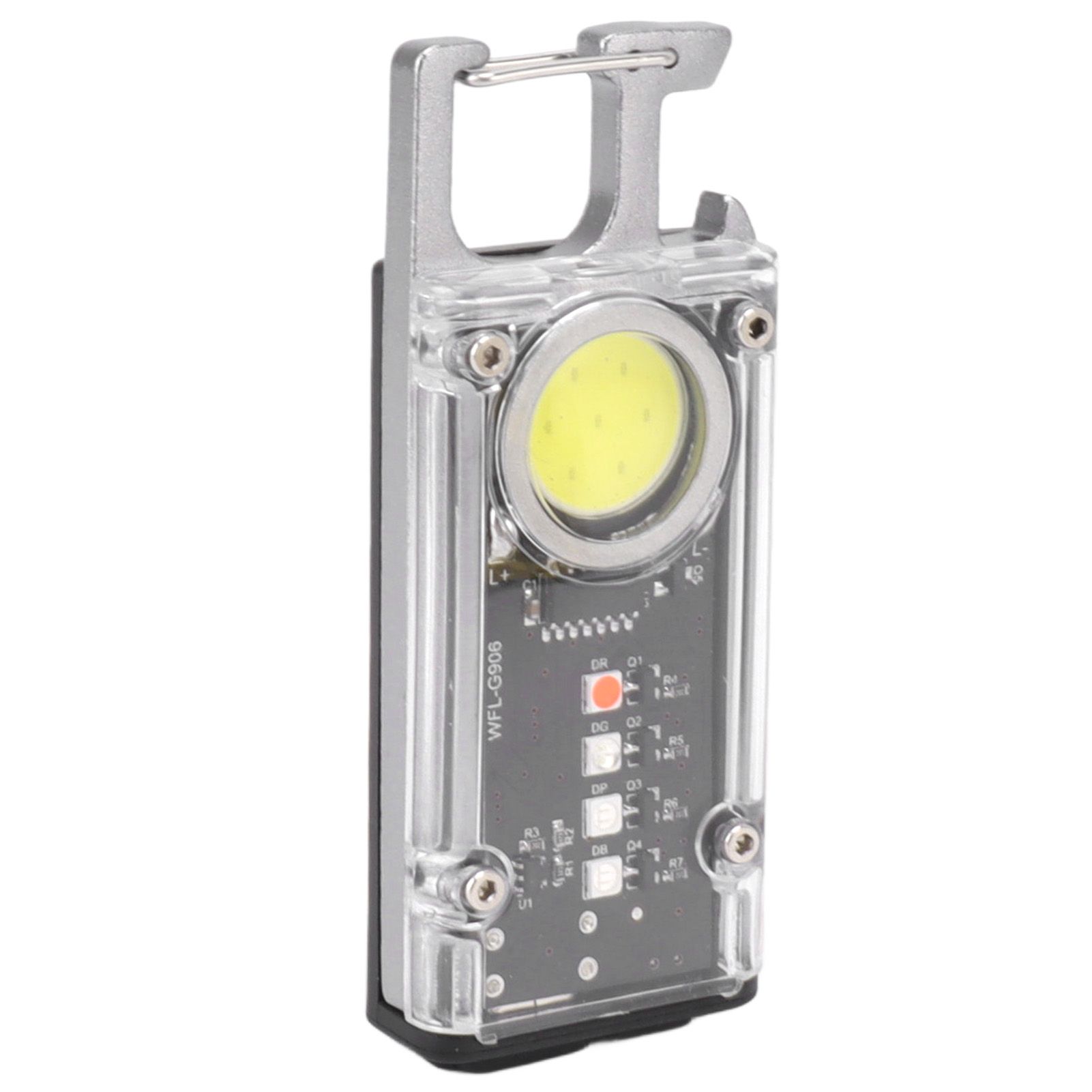 800LM COB Keychain Work Light Rechargeable Mini LED Flashlightht Outdoor Flashlight Bottle Opener Signal Light K45 Silver - Image 6