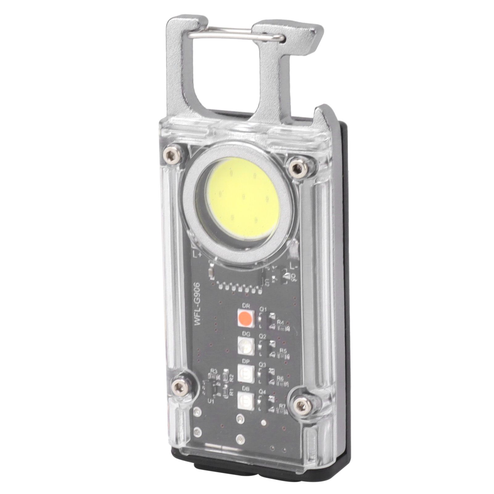 800LM COB Keychain Work Light Rechargeable Mini LED Flashlightht Outdoor Flashlight Bottle Opener Signal Light K45 Silver - Image 7