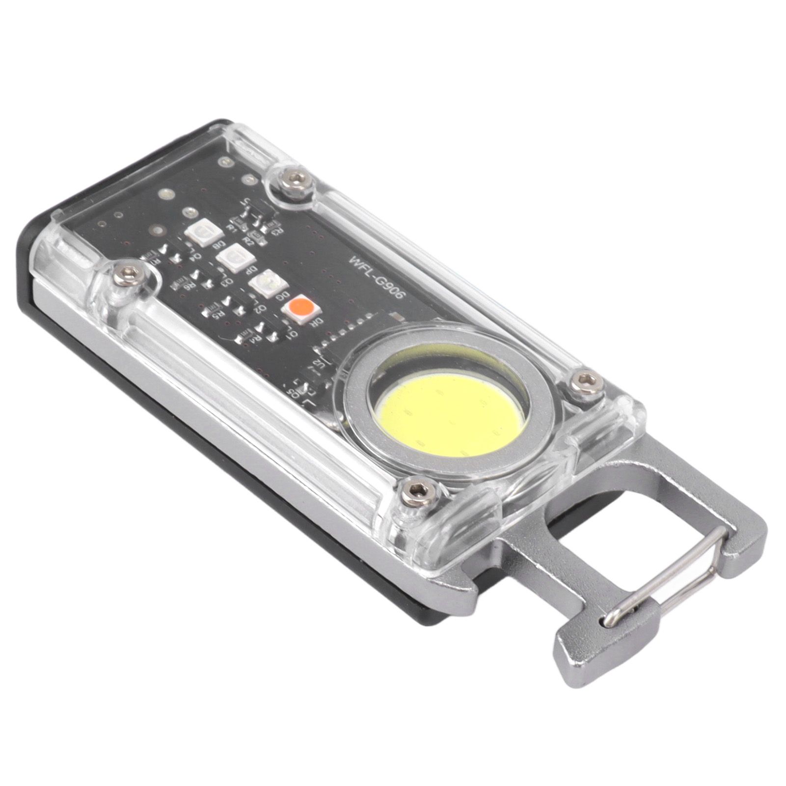 800LM COB Keychain Work Light Rechargeable Mini LED Flashlightht Outdoor Flashlight Bottle Opener Signal Light K45 Silver - Image 8