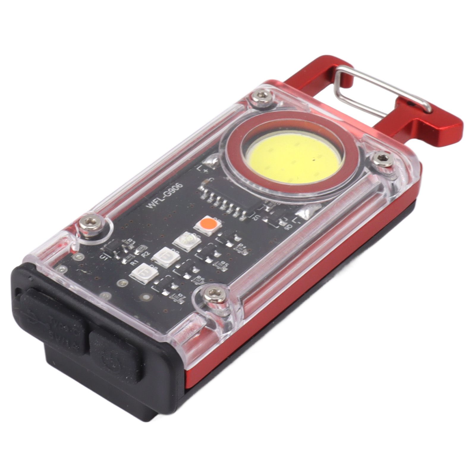 800LM COB Keychain Work Light Rechargeable Mini LED Flashlightht Outdoor Flashlight Bottle Opener Signal Light K45 Red - Image 6