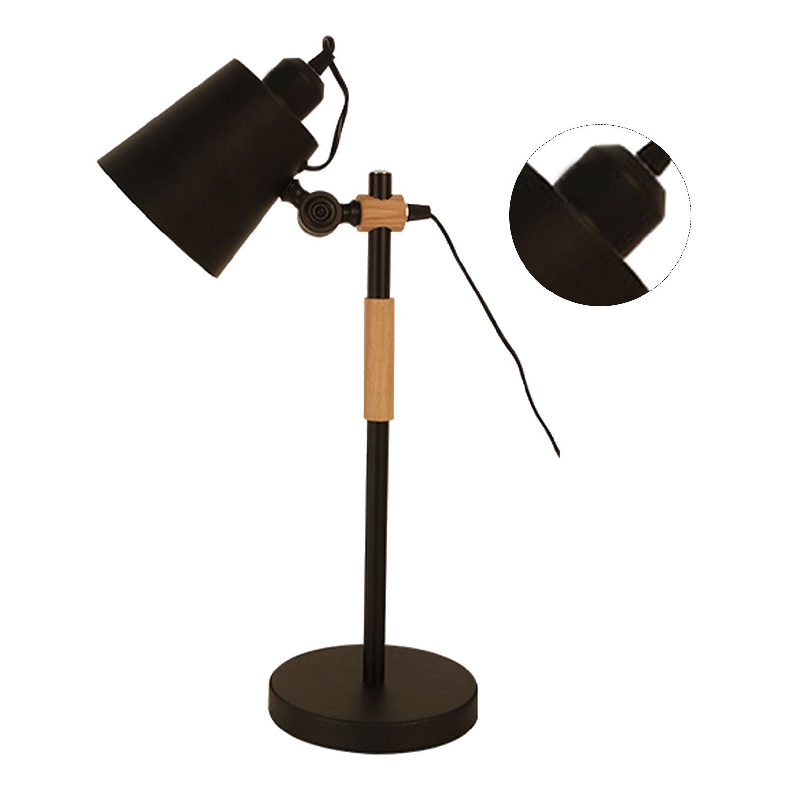 LED Desk Lamp Eye Caring Table Lamp Study Office Desk Light Reading Table Lamp Adjustable Angle Energy Efficient CN Plug Black - Image 4