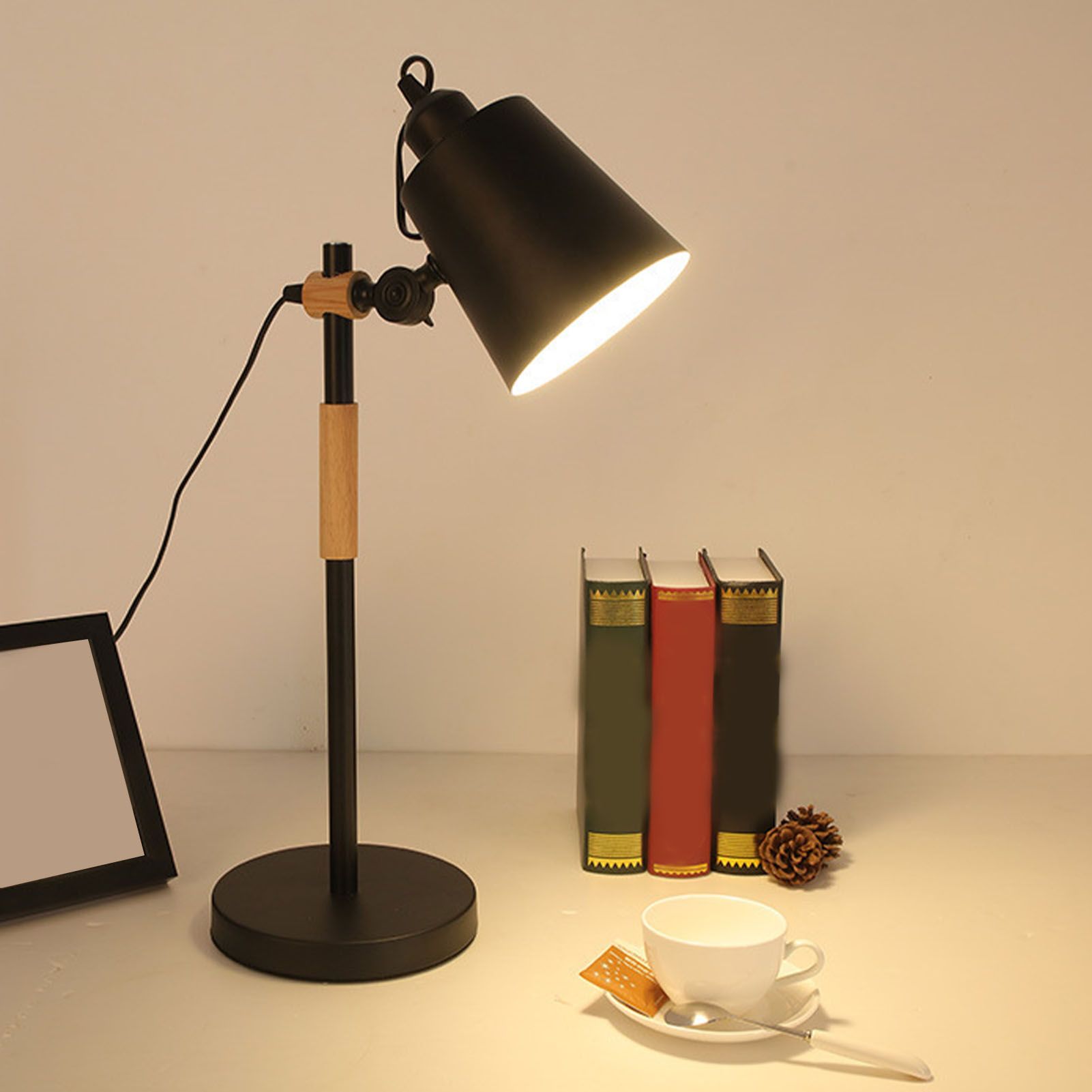 LED Desk Lamp Eye Caring Table Lamp Study Office Desk Light Reading Table Lamp Adjustable Angle Energy Efficient CN Plug Black - Image 6