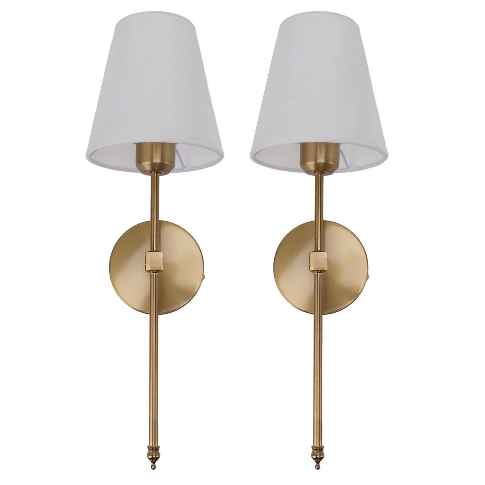 Wall Sconces Sets of 2 Hardwired Bathroom Vanity Light Fixture with White Lampshade E26 E27 Wall Lamp Holder 85‑265V Gold - Image 7