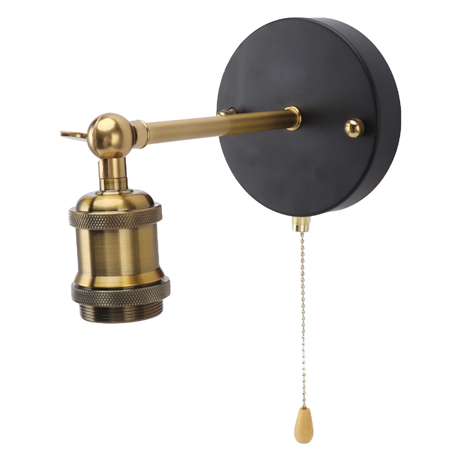 Retro Wall Sconce E27 E26 Iron Adjustable Vintage Wall Mounted Lamp Lighting Fixture Set with Switch for Bedroom Living Room Bar 85‑265V Gold - Image 4