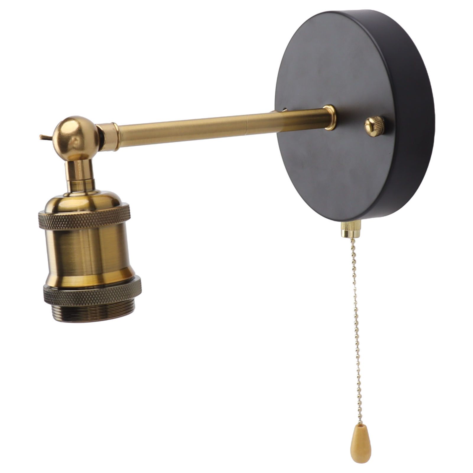 Retro Wall Sconce E27 E26 Iron Adjustable Vintage Wall Mounted Lamp Lighting Fixture Set with Switch for Bedroom Living Room Bar 85‑265V Gold - Image 5