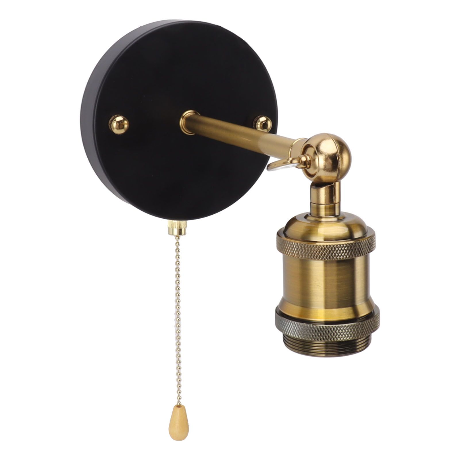 Retro Wall Sconce E27 E26 Iron Adjustable Vintage Wall Mounted Lamp Lighting Fixture Set with Switch for Bedroom Living Room Bar 85‑265V Gold - Image 6