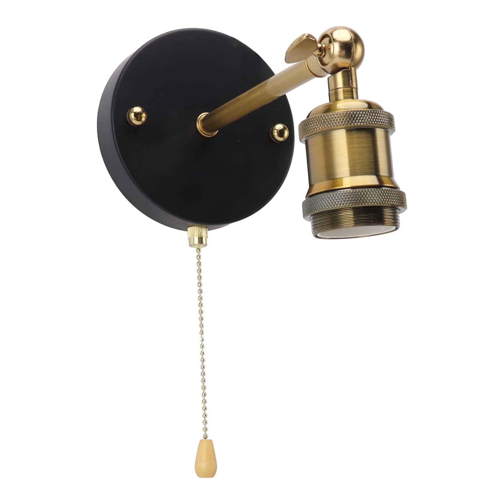 Retro Wall Sconce E27 E26 Iron Adjustable Vintage Wall Mounted Lamp Lighting Fixture Set with Switch for Bedroom Living Room Bar 85‑265V Gold - Image 8