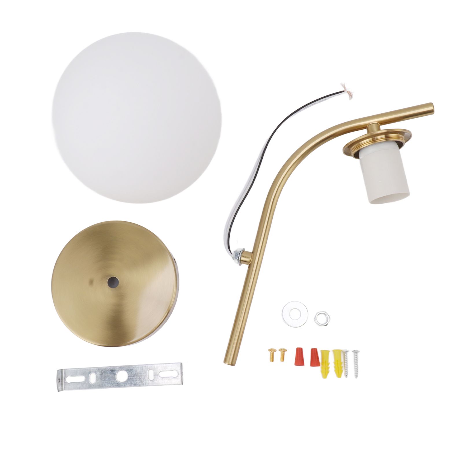 Glass Wall Sconce Indoor Wall Sconce Golden E27 E26 Wall Lamp Holder 85‑265V for Bedroom - Image 1