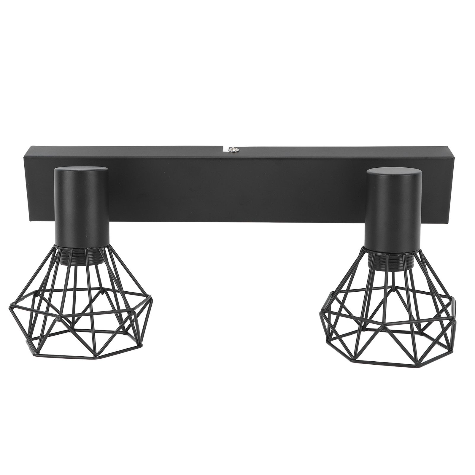 Ceiling Track Light Fixture E14 Lamp Holder Adjustable 2 Head Vintage Tracking Light Kit Hardwired Installation 85‑265V Black - Image 2