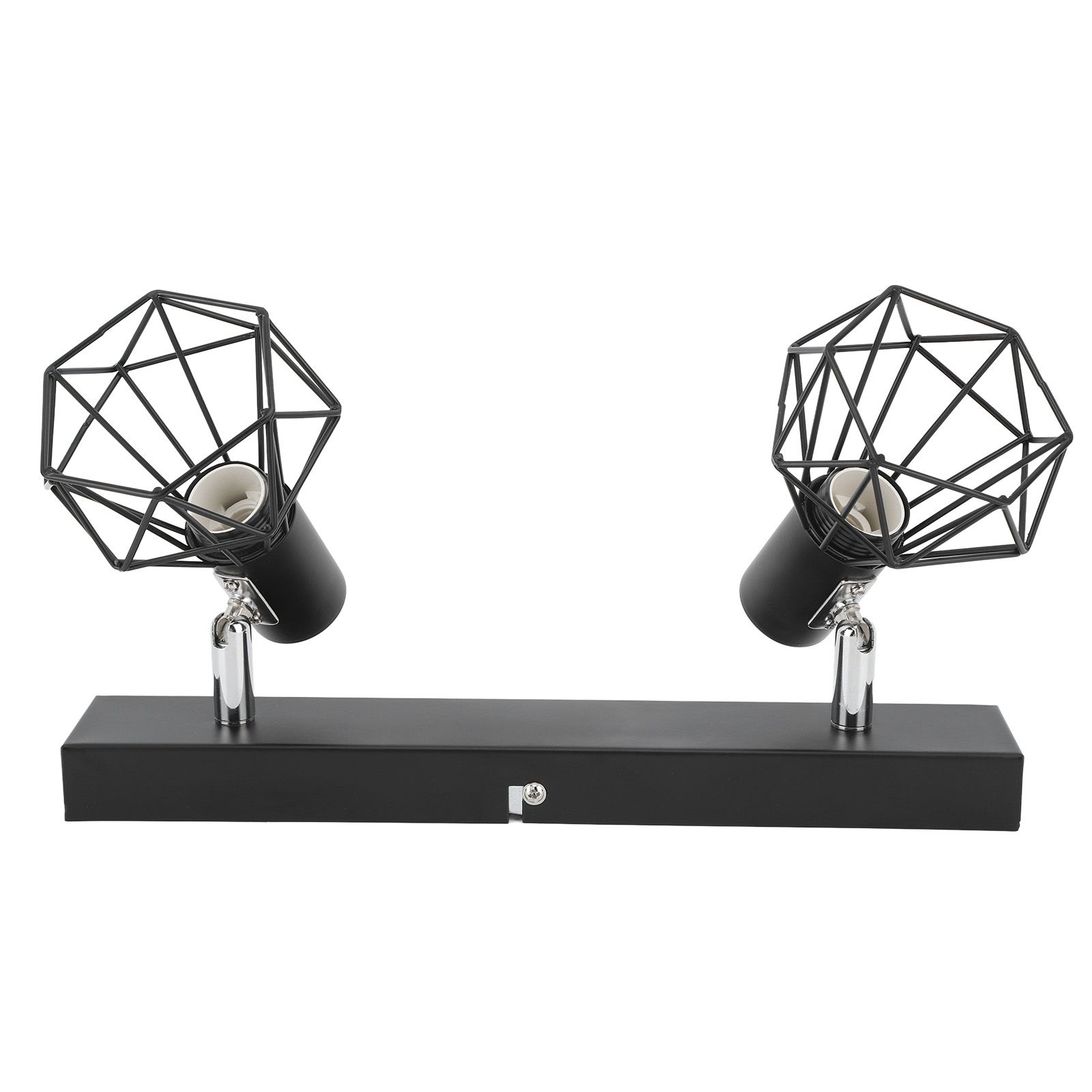 Ceiling Track Light Fixture E14 Lamp Holder Adjustable 2 Head Vintage Tracking Light Kit Hardwired Installation 85‑265V Black - Image 8