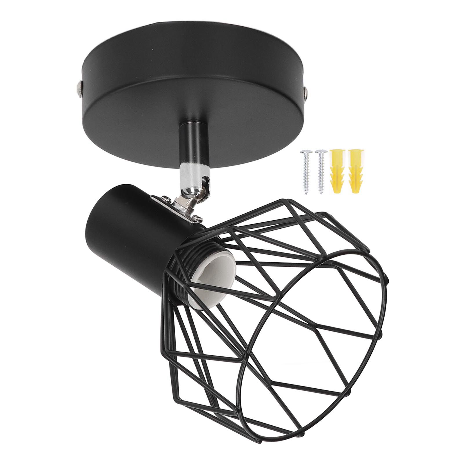 Wall Lamp Holder with Metal Cage E14 Industrial Style Metal Vintage Wall Sconce Holder Matte Black 85‑265V - Image 1