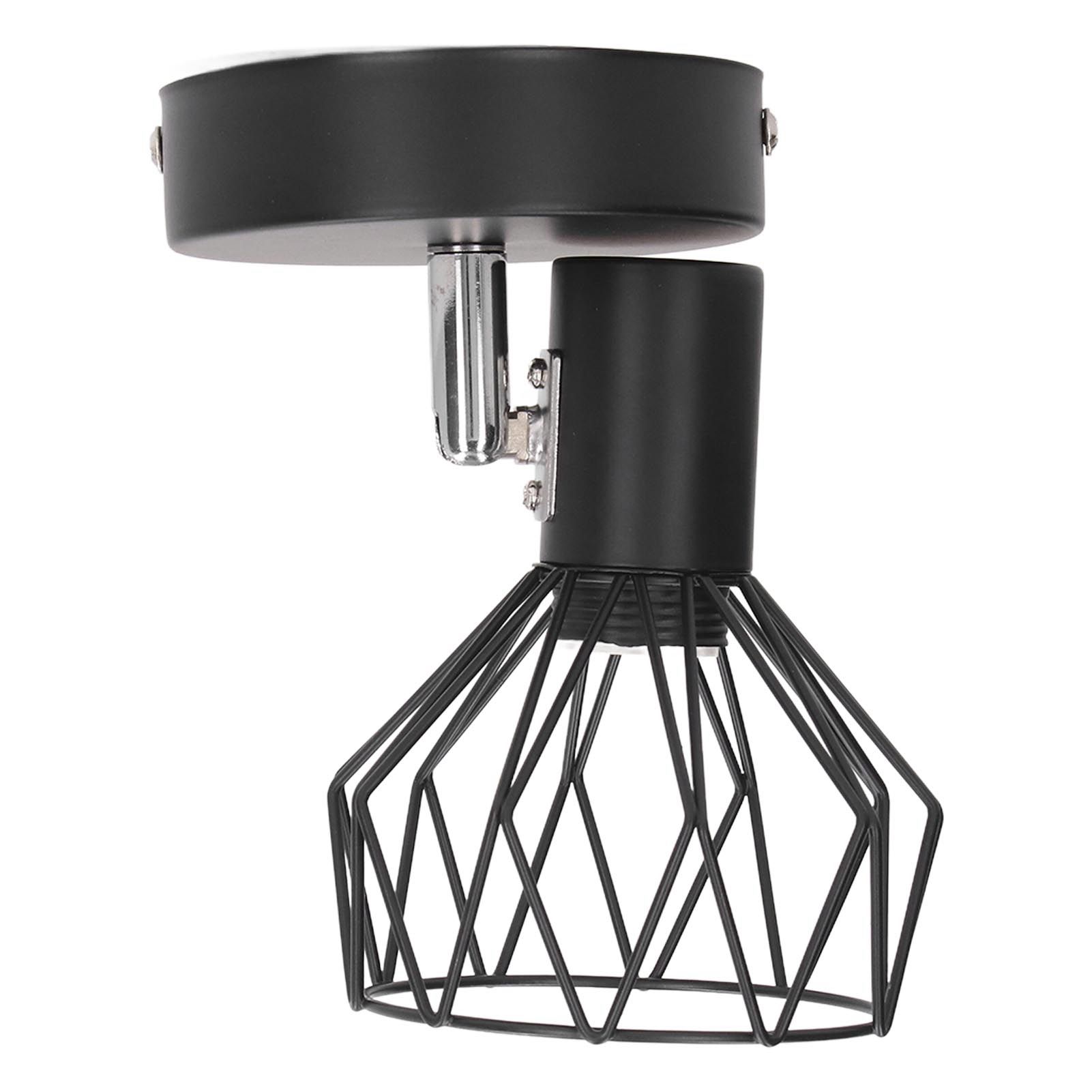 Wall Lamp Holder with Metal Cage E14 Industrial Style Metal Vintage Wall Sconce Holder Matte Black 85‑265V - Image 8