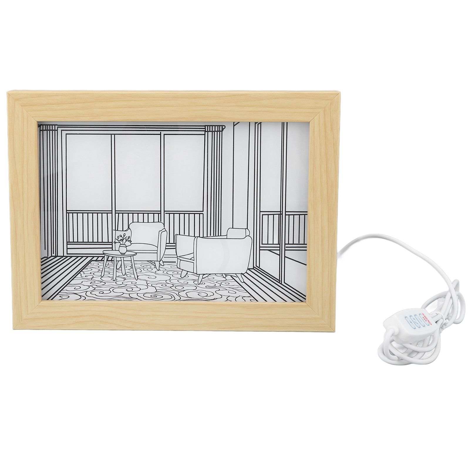 Decorative Light Painting 3 Light Modes LED Lighting Painting Decoration for Living Room Wall Art Decoration L 12.6x9.1x1.2 In - Image 1
