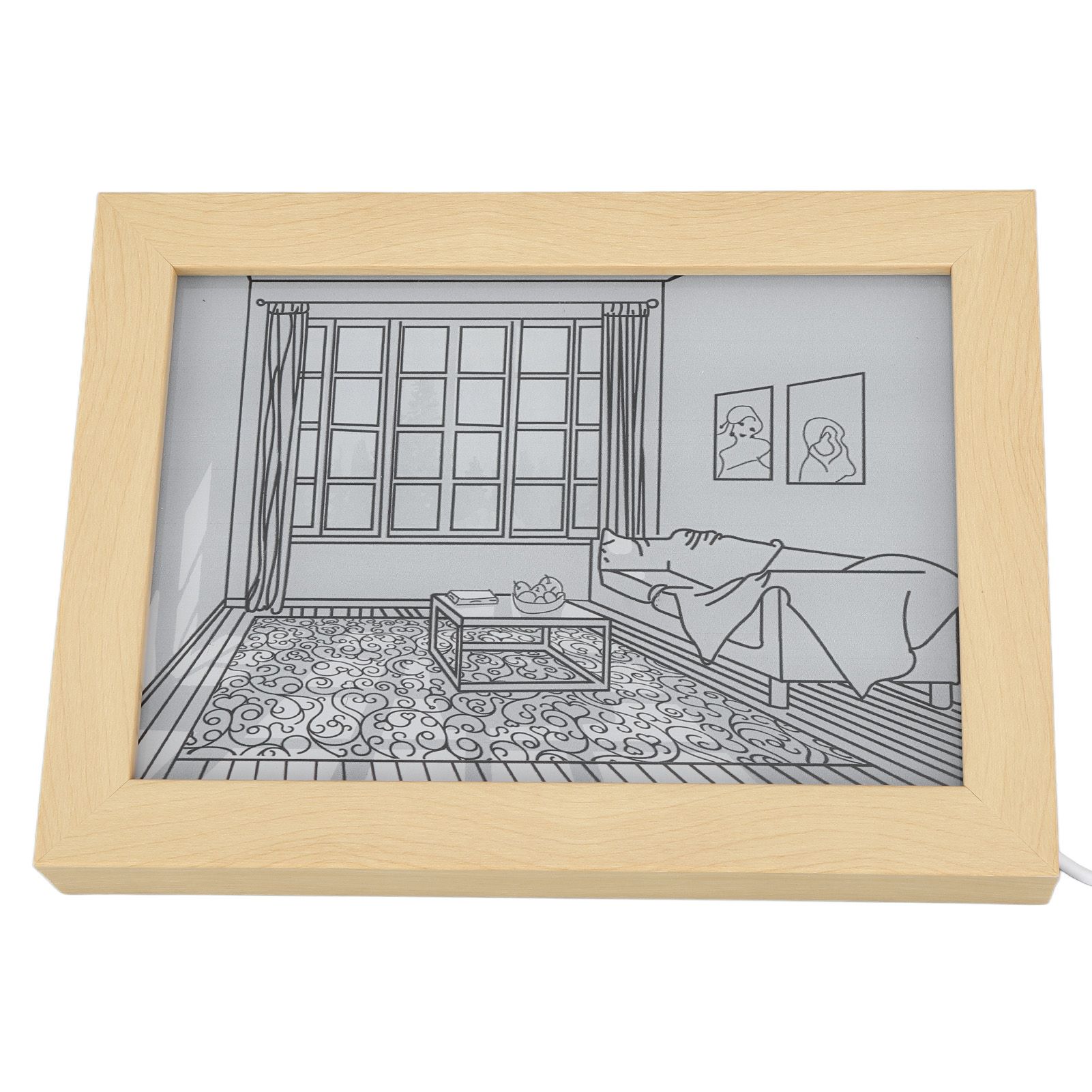 LED Light Painting USB Plug 3 Light Modes Brightness Adjustable LED Decorative Light Painting Bedside Picture L - Image 4