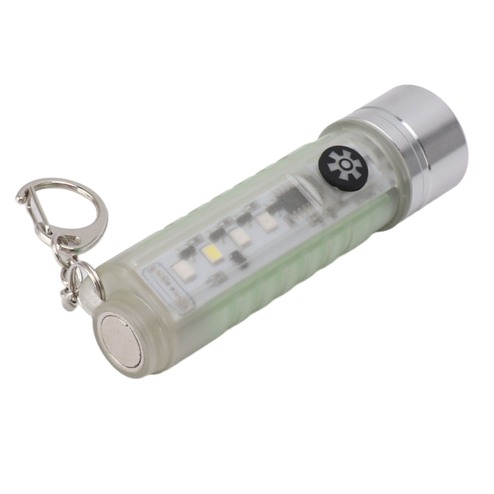 White Small Keychain Flashlight USB Type C Rechargeable IP65 Waterproof LED Mini Keyring Flashlight - Image 2