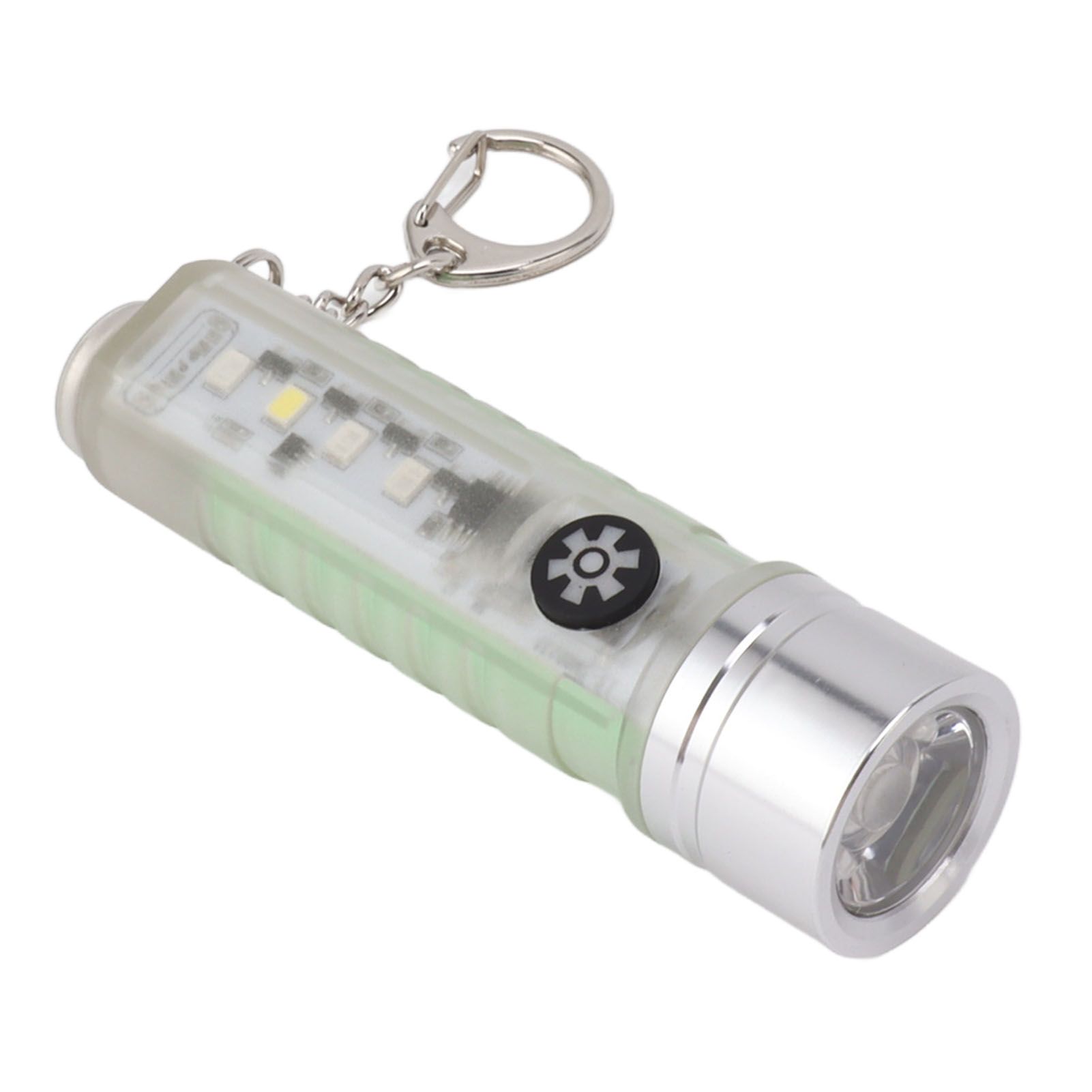 White Small Keychain Flashlight USB Type C Rechargeable IP65 Waterproof LED Mini Keyring Flashlight - Image 3