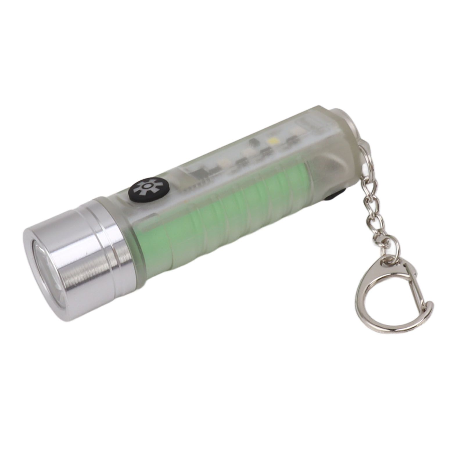 White Small Keychain Flashlight USB Type C Rechargeable IP65 Waterproof LED Mini Keyring Flashlight - Image 4